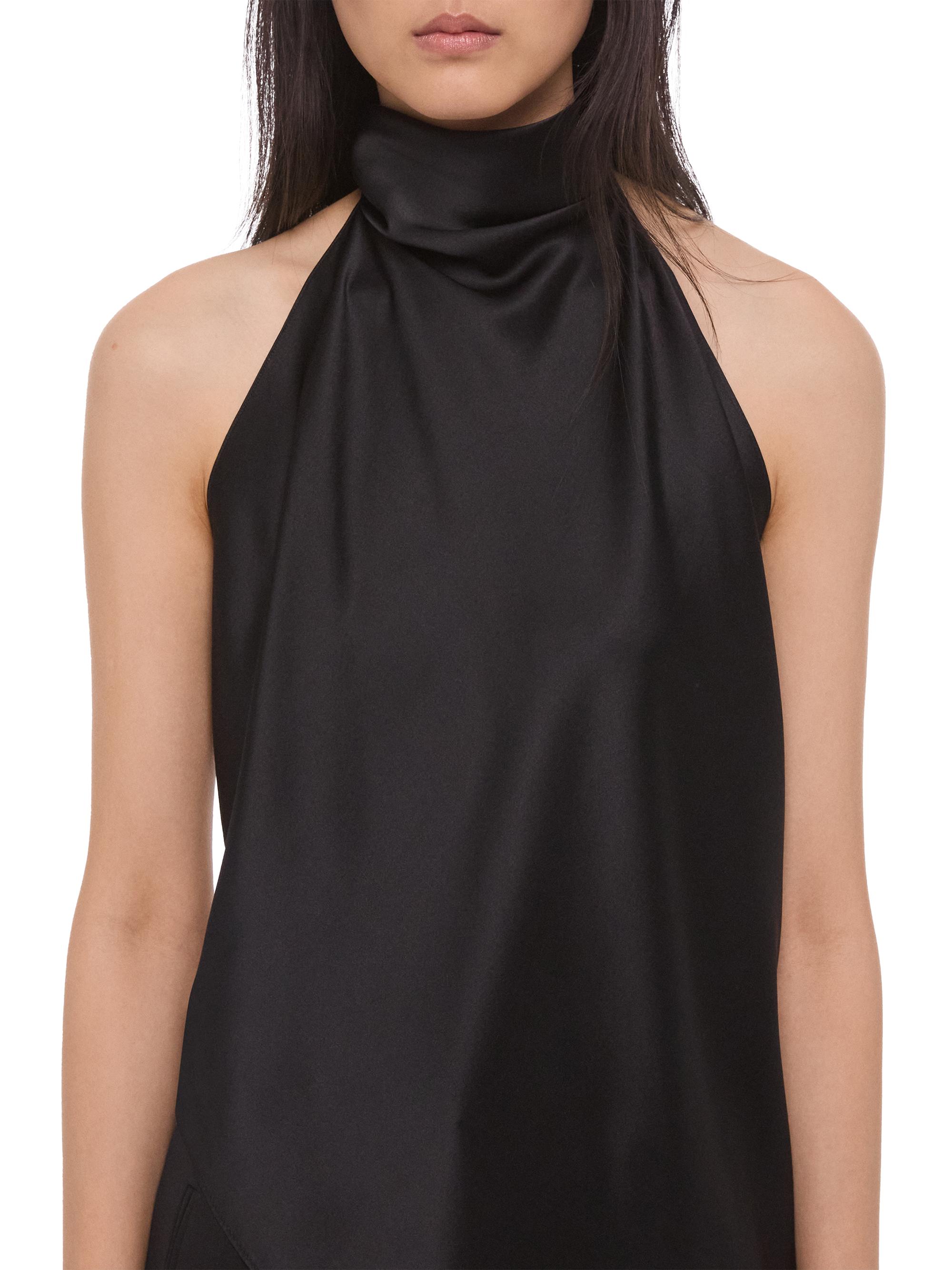 Helmut Lang Women's Silk Charmeuse Tie Scarf Top - Black | Thumbnail 7