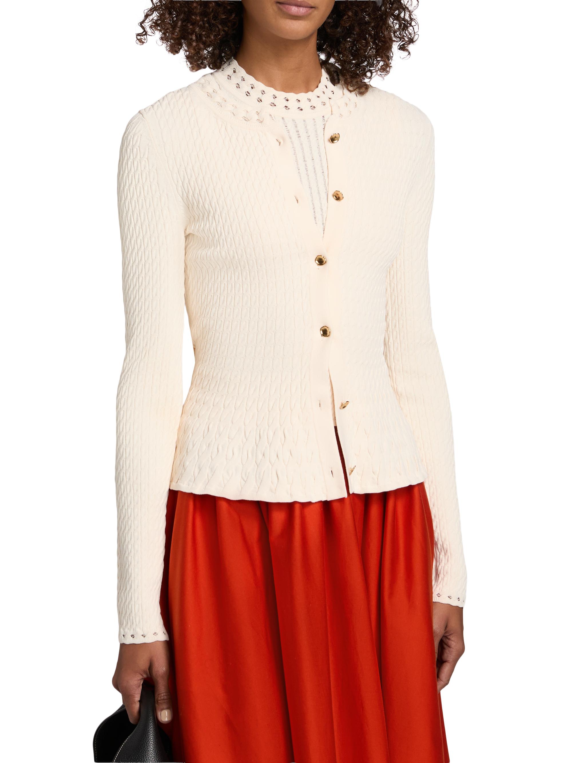 Jason Wu Collection Cable-Knit Peplum Cardigan | Saks Fifth Avenue