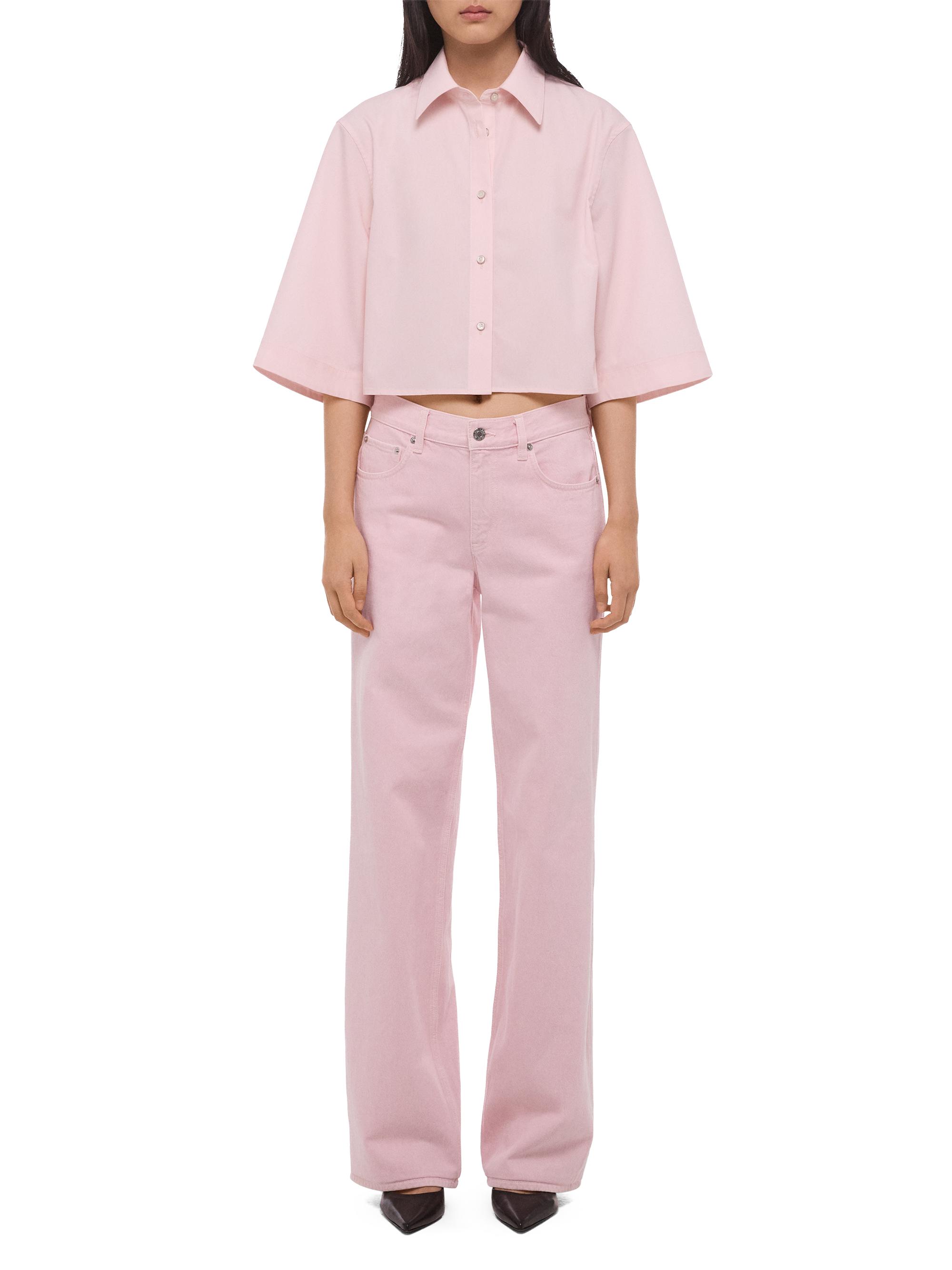 Helmut Lang Women's Cotton Crop Trench Shirt - Peony
