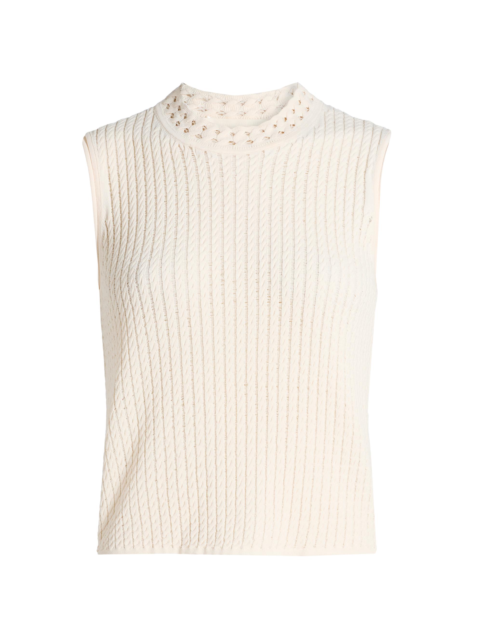 Jason Wu Collection Women's Cable-Knit Sleeveless Top - Plaster