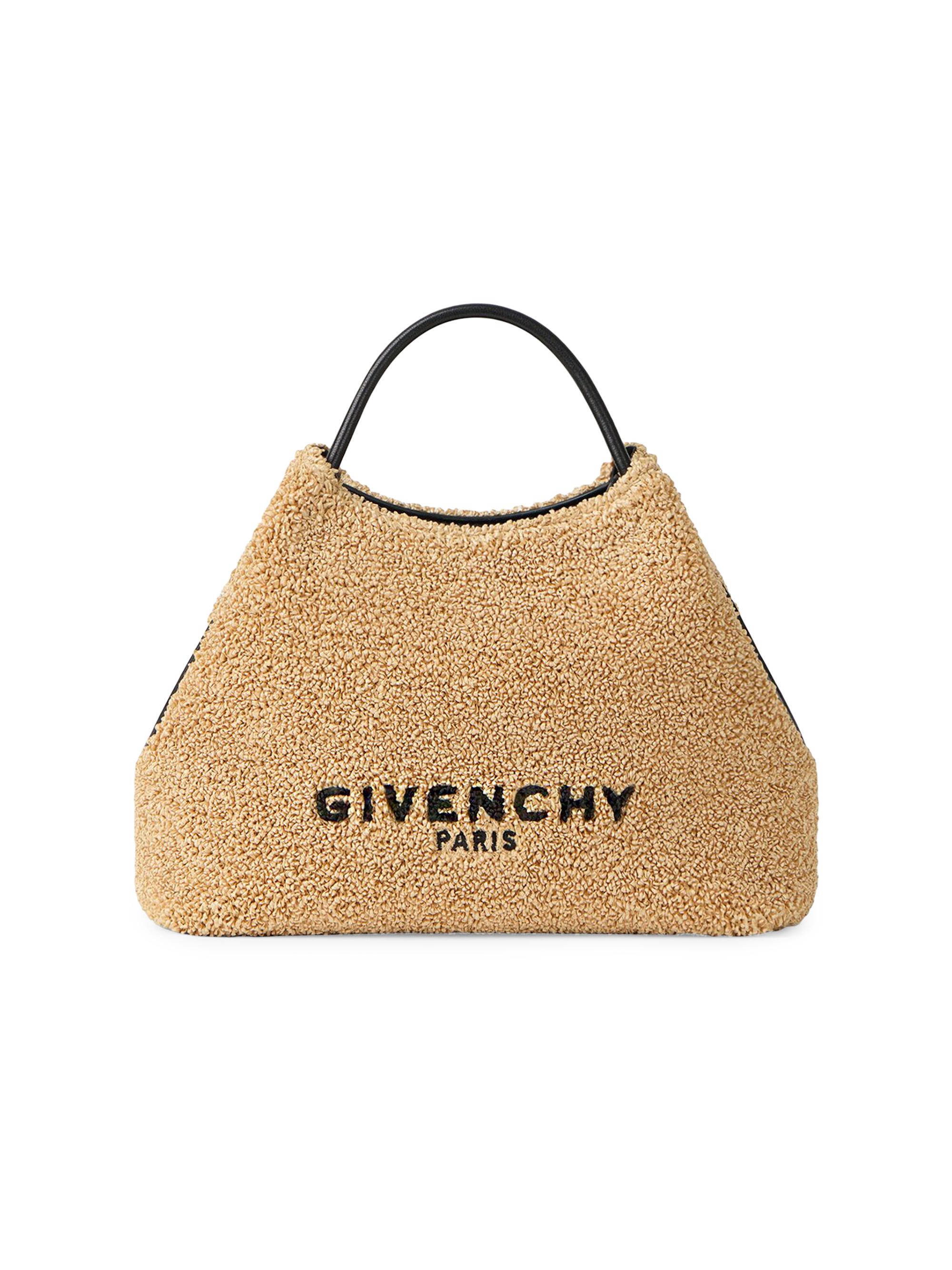 Givenchy Women's Nano Facet Top Handle Bag in Sponge Raffia - Natural