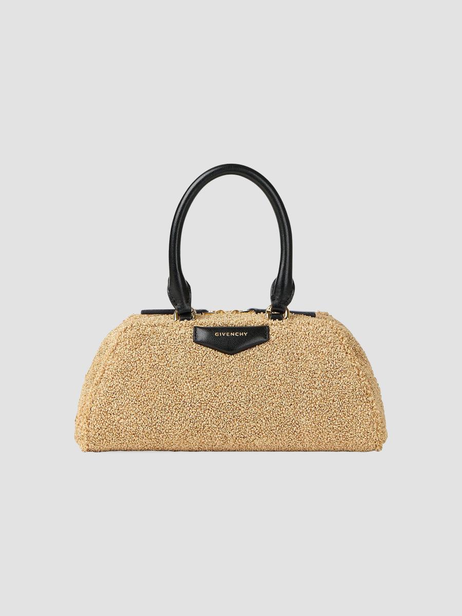 Givenchy Mini Antigona East-West Top Handle Bag in Sponge Raffia | Saks ...