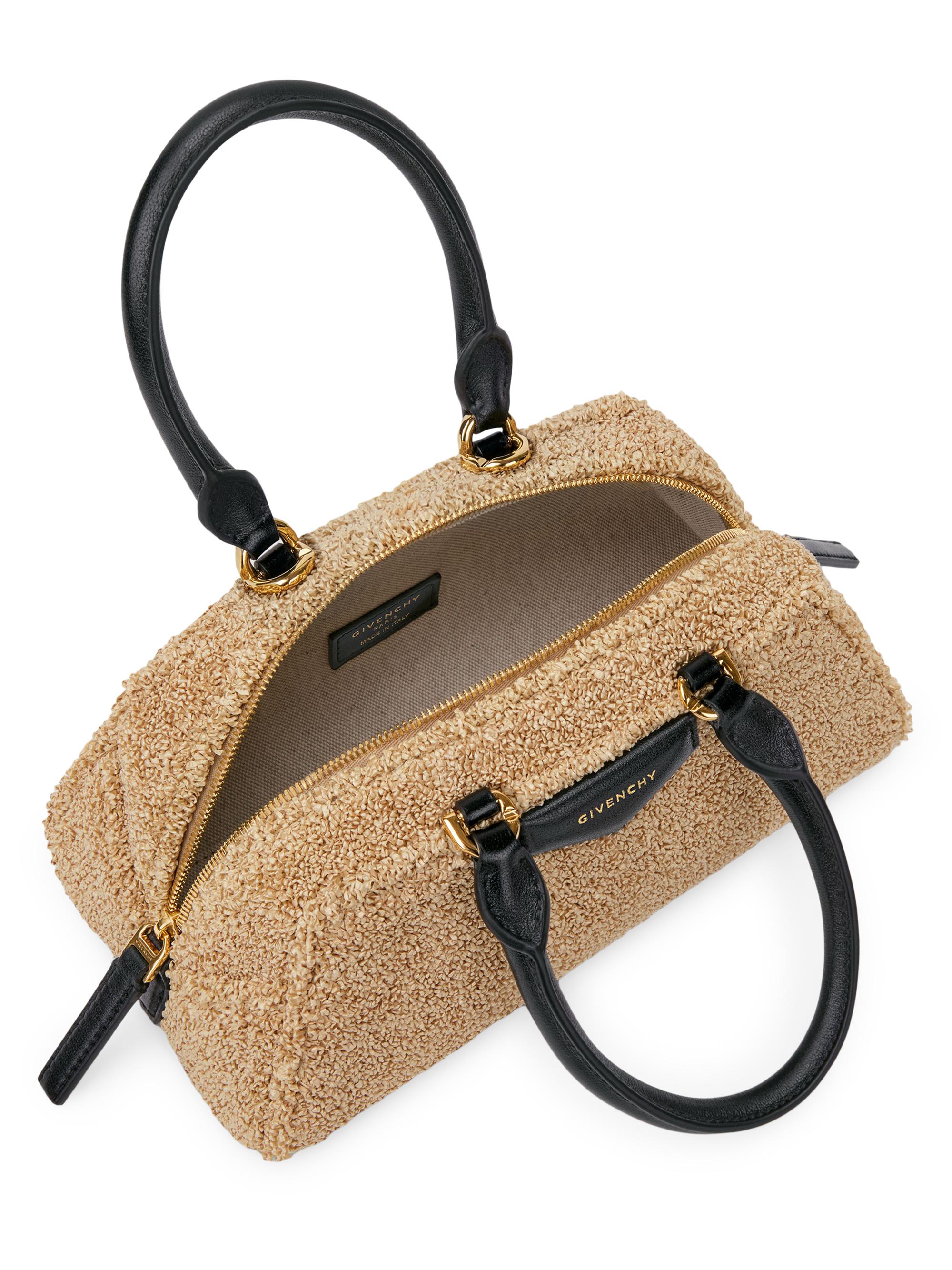 Givenchy Mini Antigona East-West Top Handle Bag in Sponge Raffia