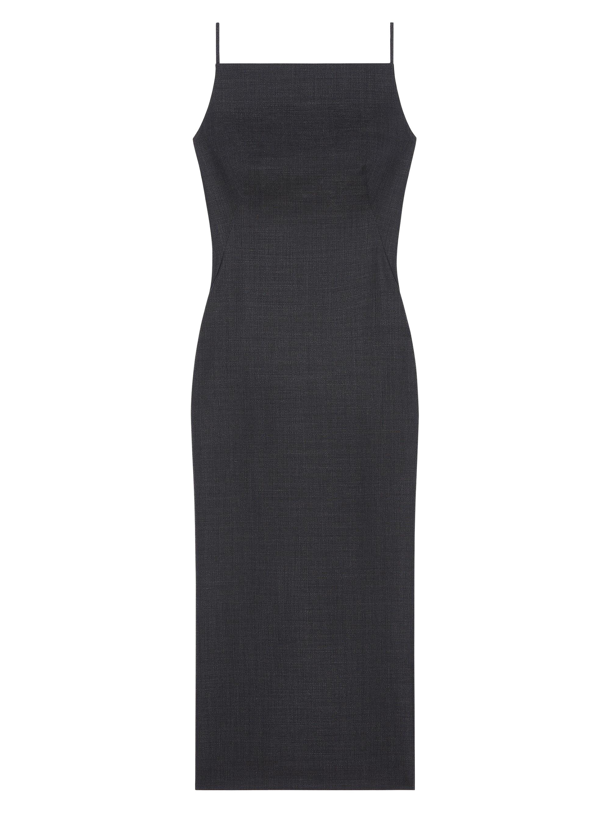 Givenchy Women's Sliced Midi Dress in Wool - Dark Grey