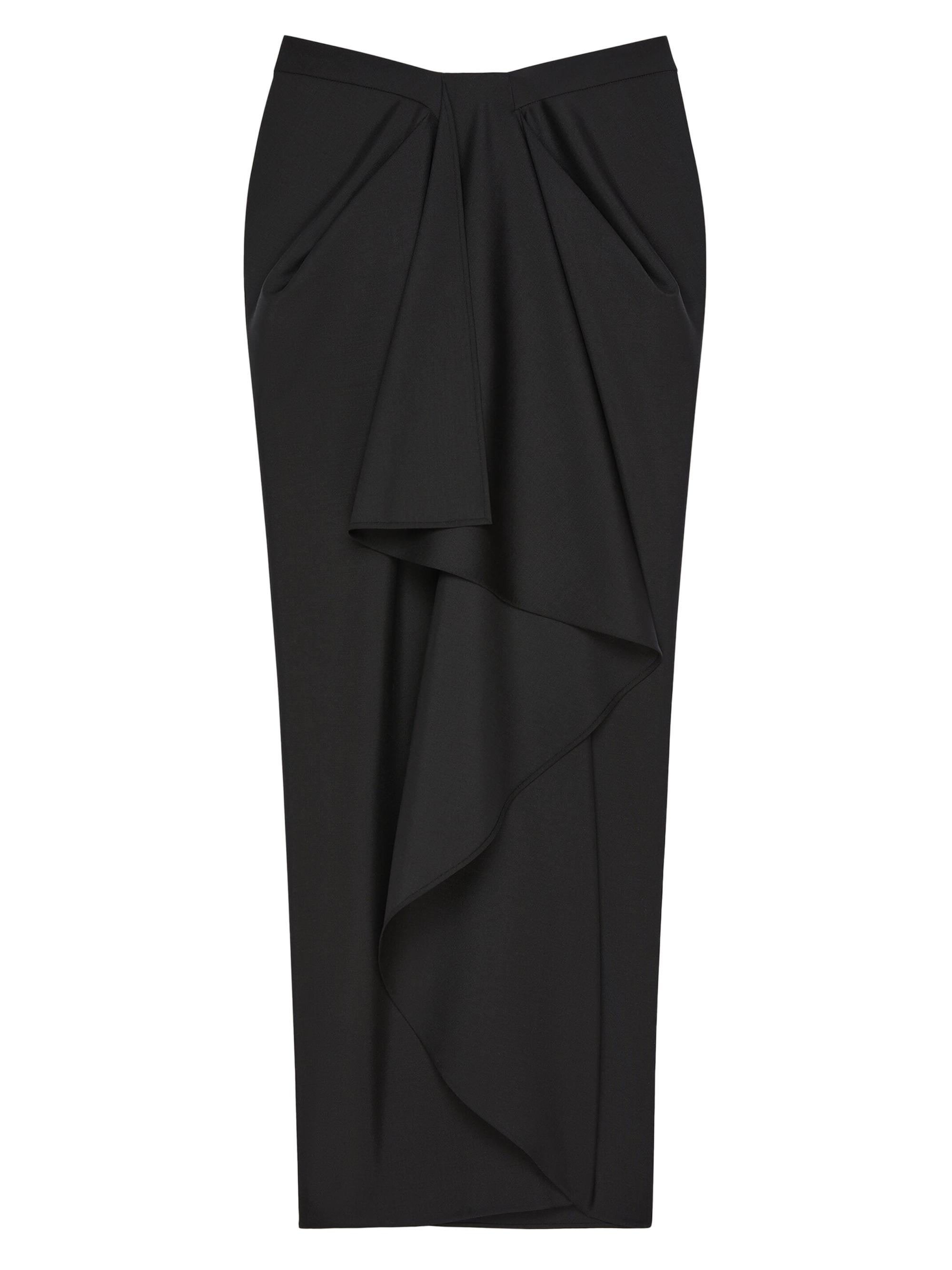 Givenchy Women's Long Wrapped Skirt in Wool and Mohair - Black
