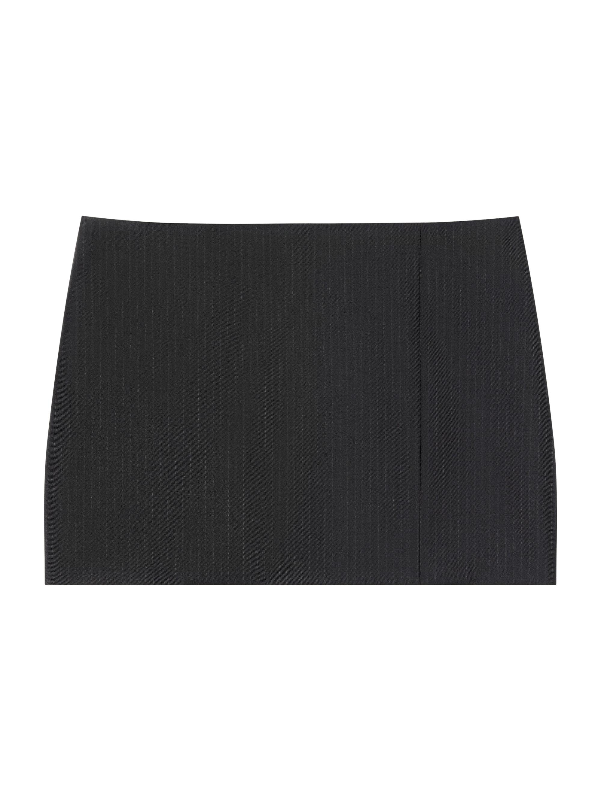 Givenchy Women's Mini Striped Skirt in Wool - Dark Grey