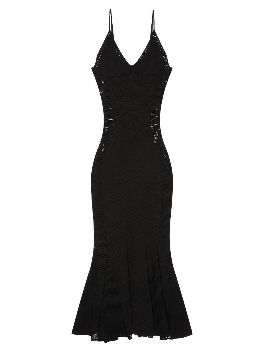 Givenchy Midi Dress In Openwork Knit In Black