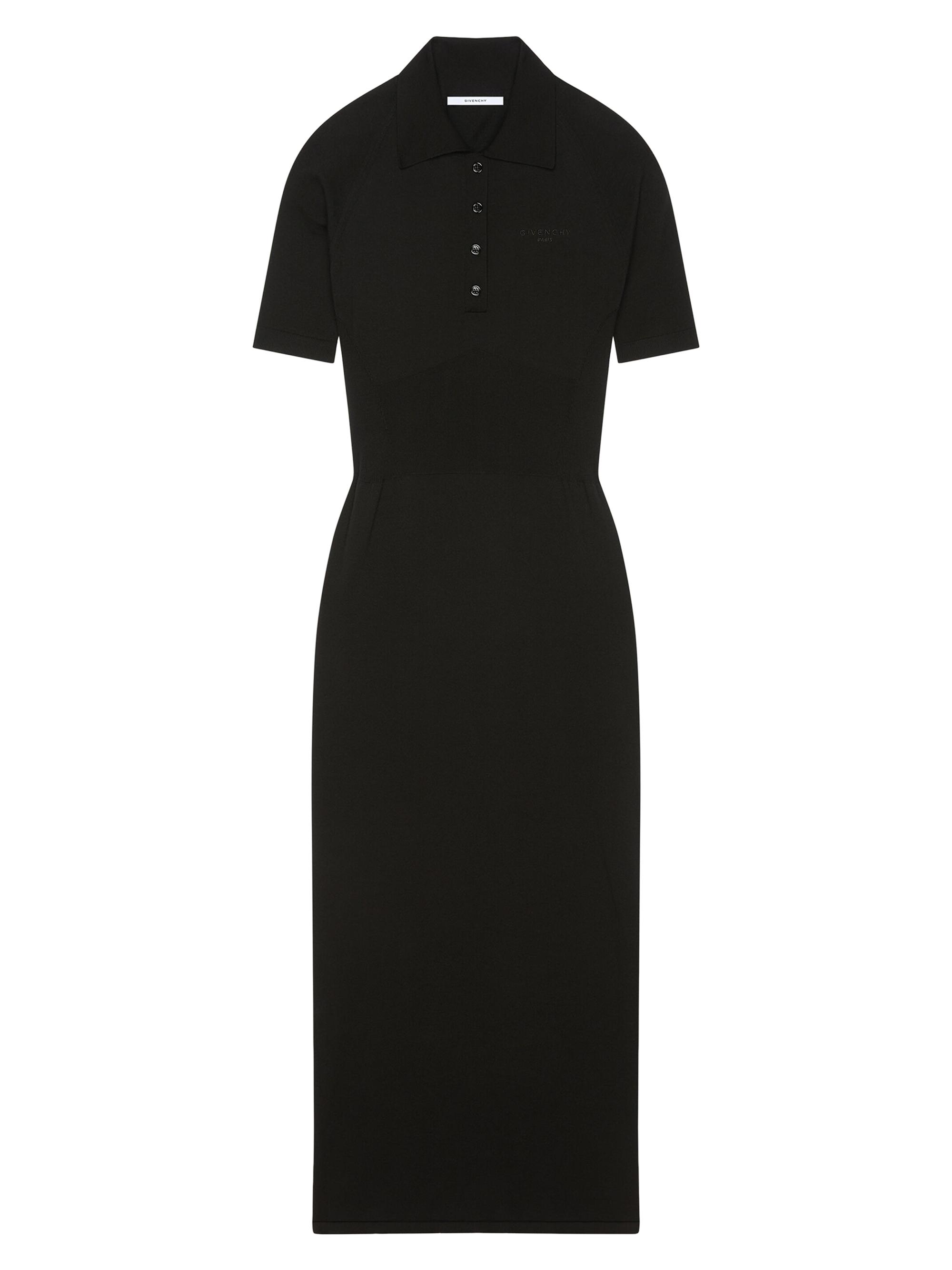 Givenchy Women's Midi Polo Dress in Second Skin Effect Knit - Black