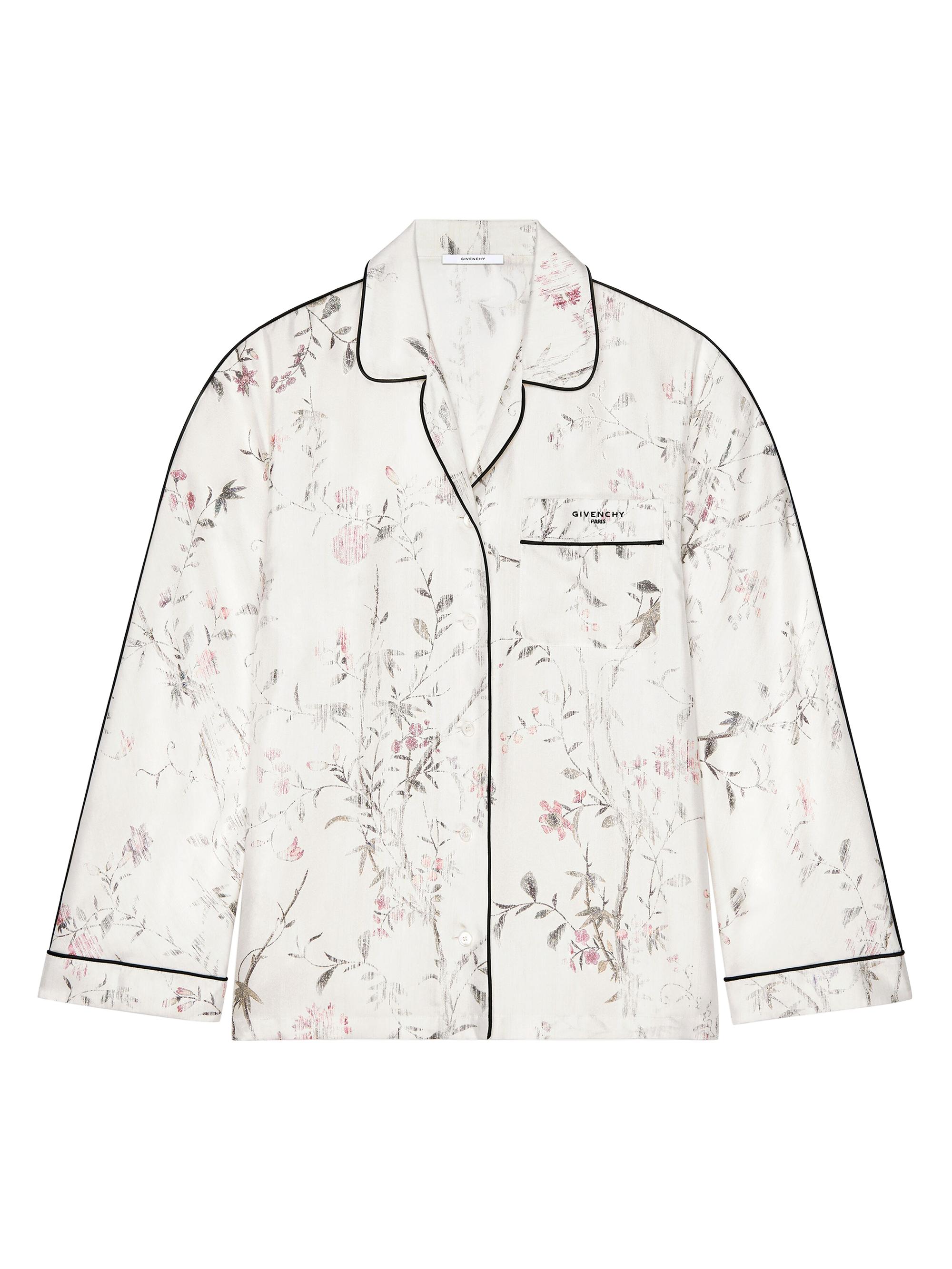 Givenchy Women's Pyjama Shirt in Silk with Floral Print - White