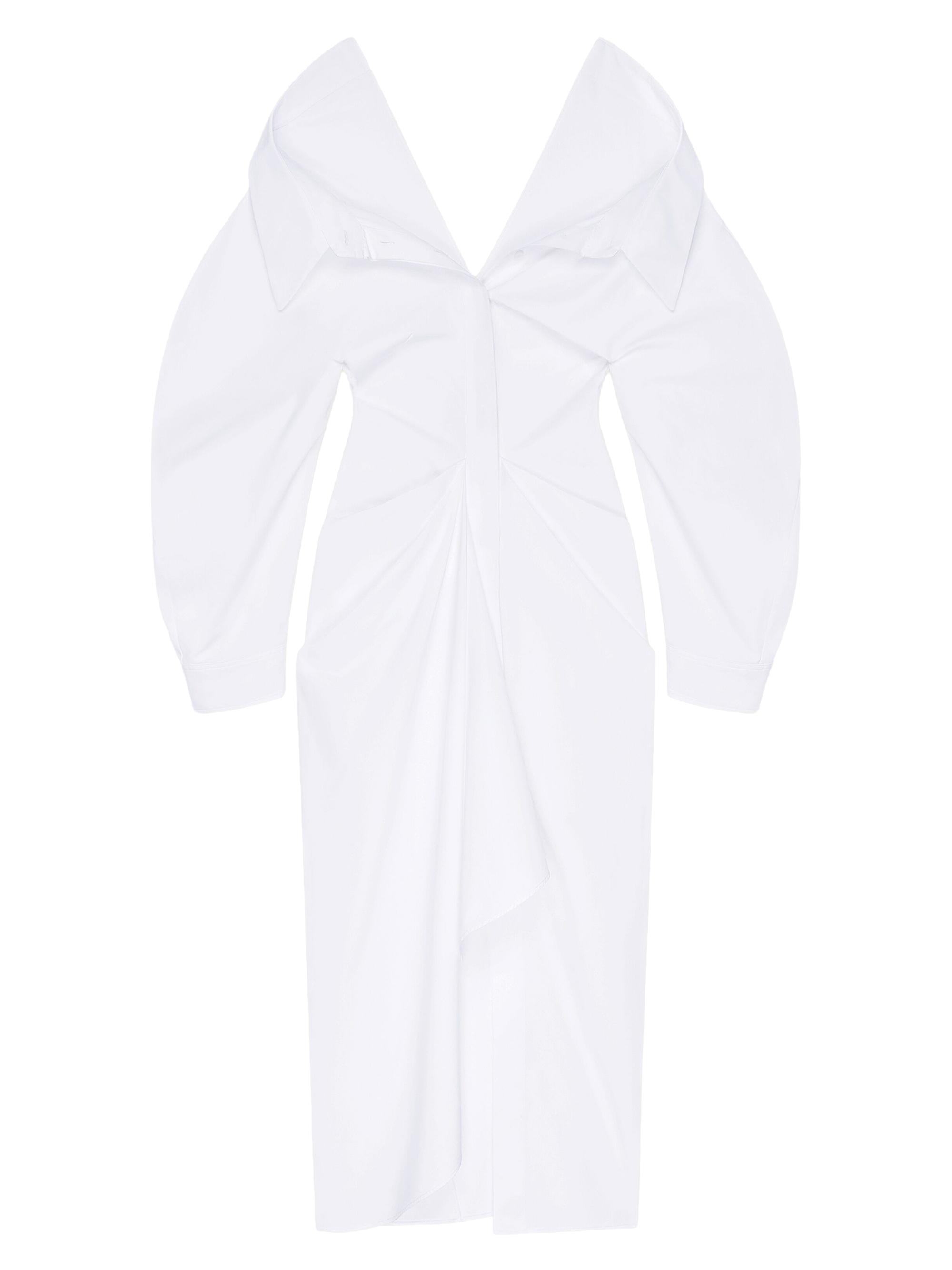 Givenchy Women's Slashed Long Shirt Dress in Poplin - White