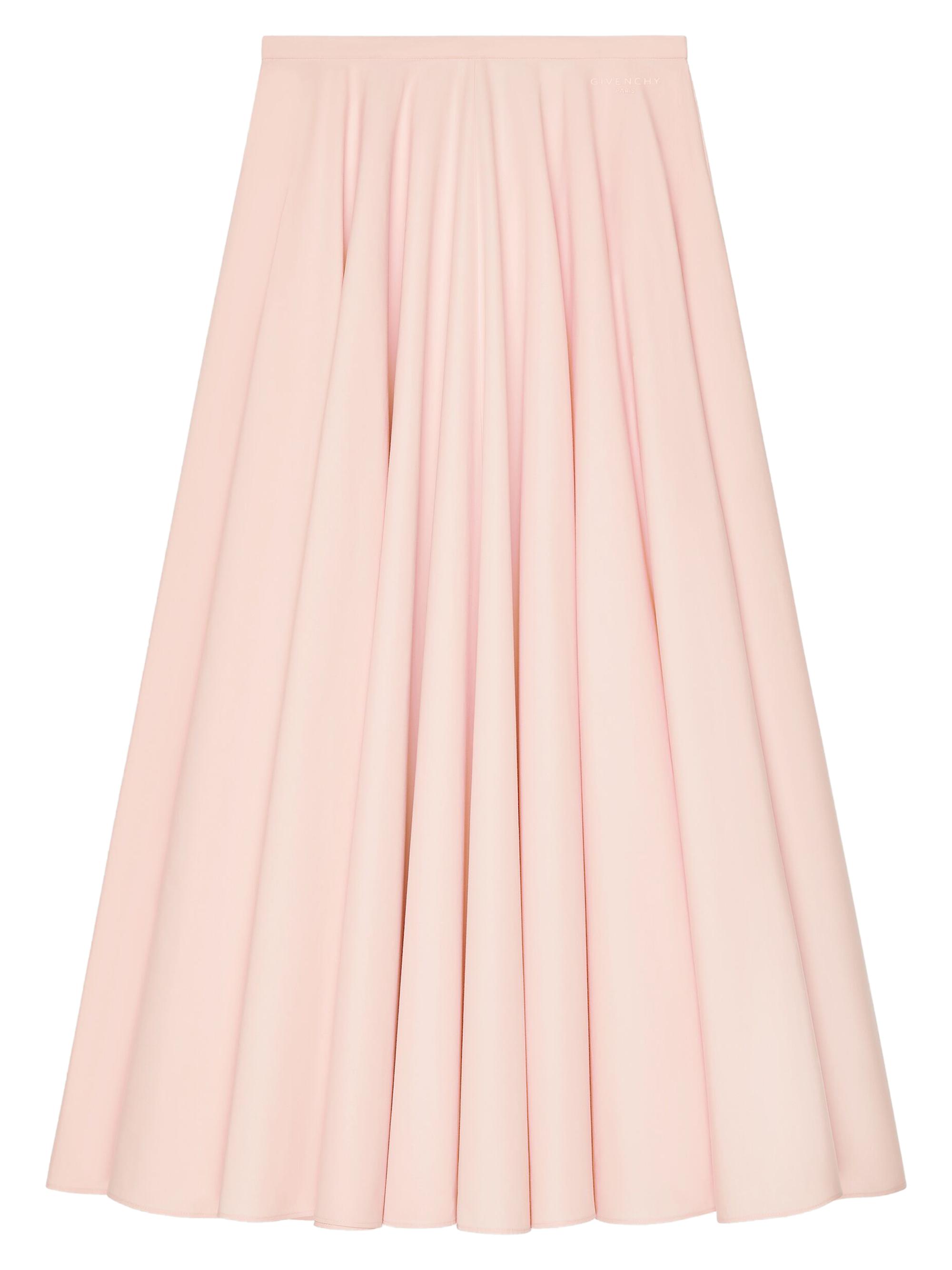 Givenchy Women's Long Circular Skirt in Poplin - Silk Pink