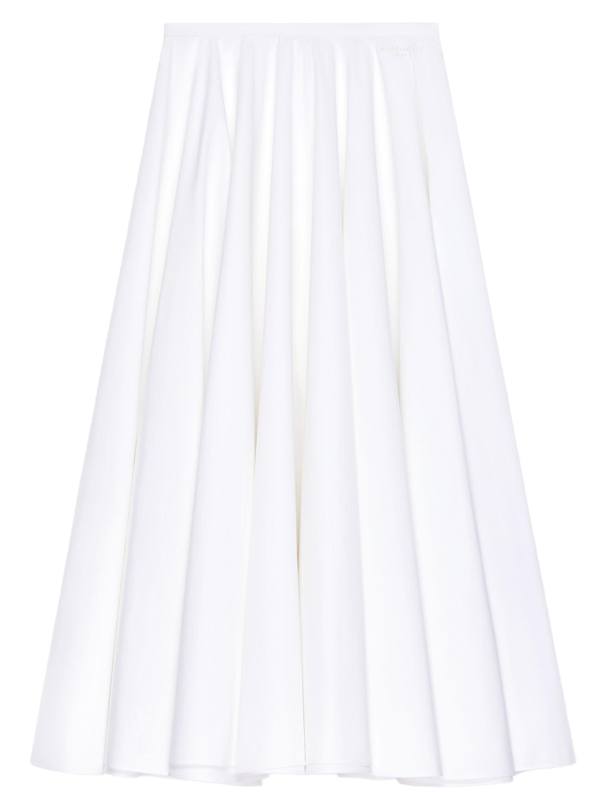 Givenchy Women's Long Circular Skirt in Poplin - White