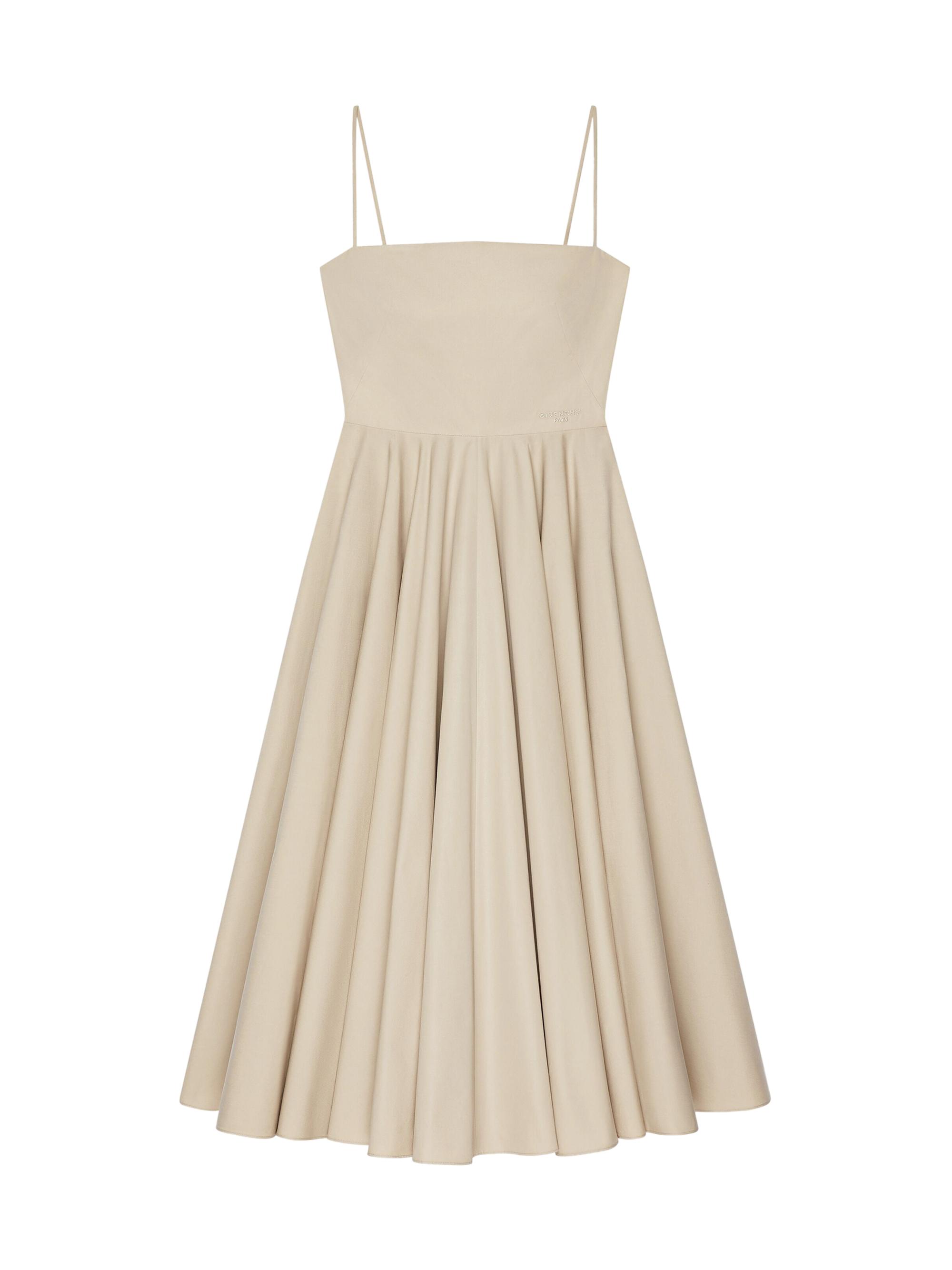 Givenchy Women's Sliced Long Dress in Poplin - Beige