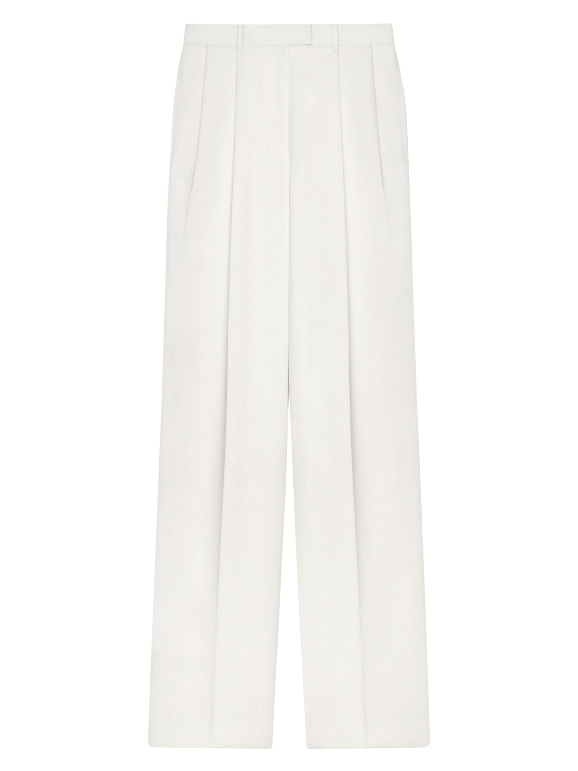 Givenchy Women's Double Pleat Pants in Wool and Mohair - White