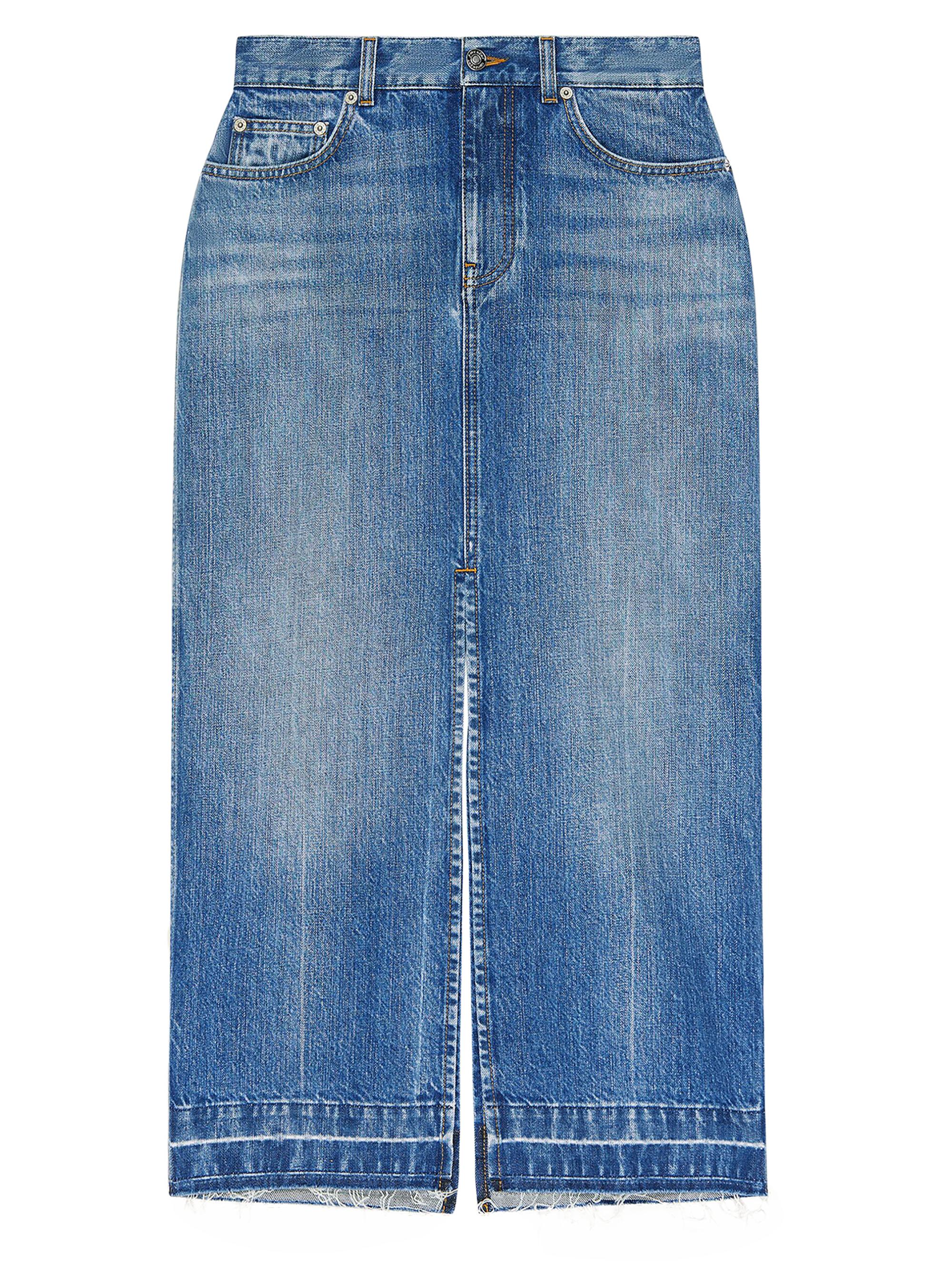 Givenchy Women's Midi Pants Skirt in Medium Denim - Medium Blue