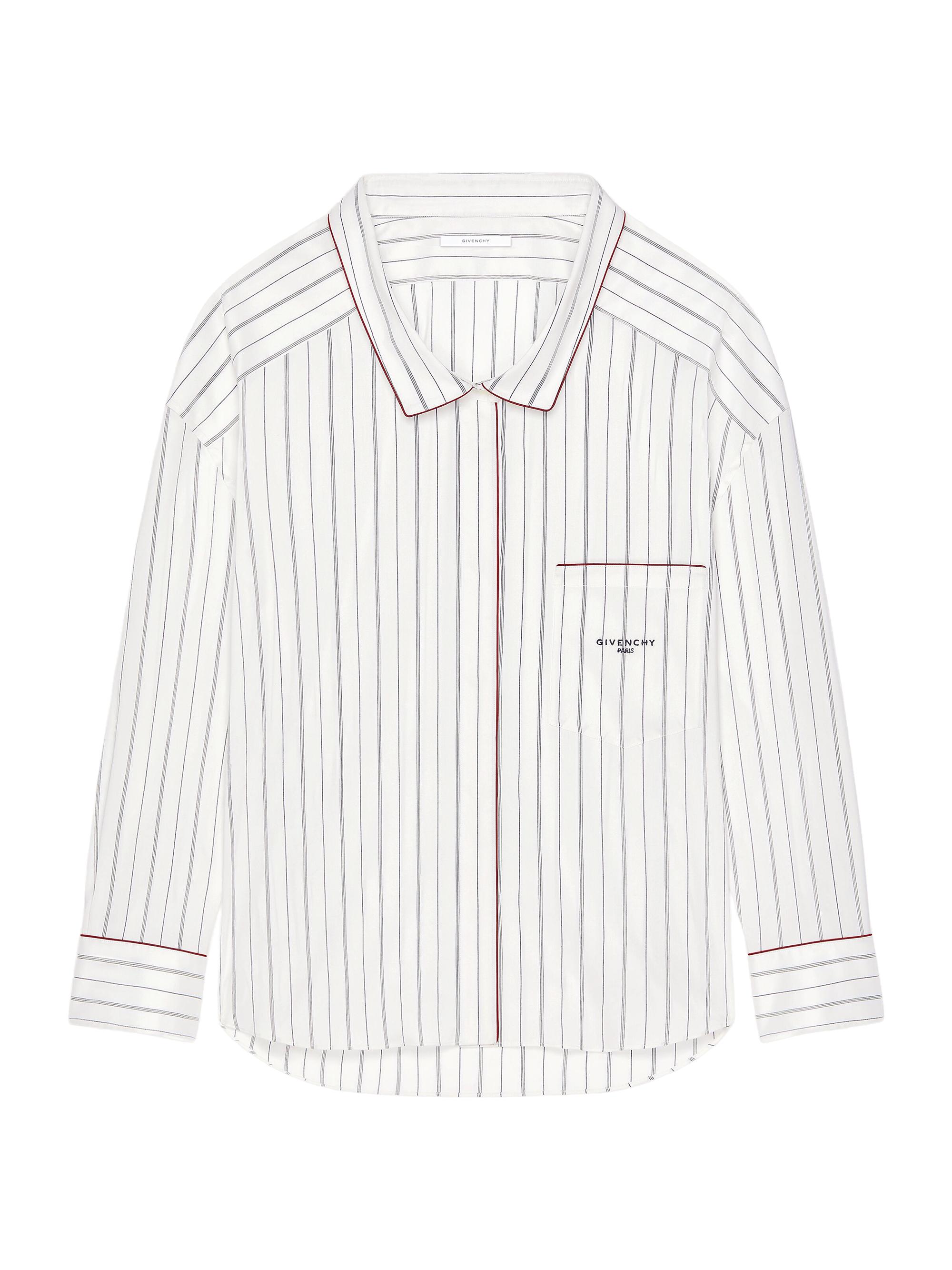 Givenchy Women's Striped Shirt in Cotton and Silk - Grey White