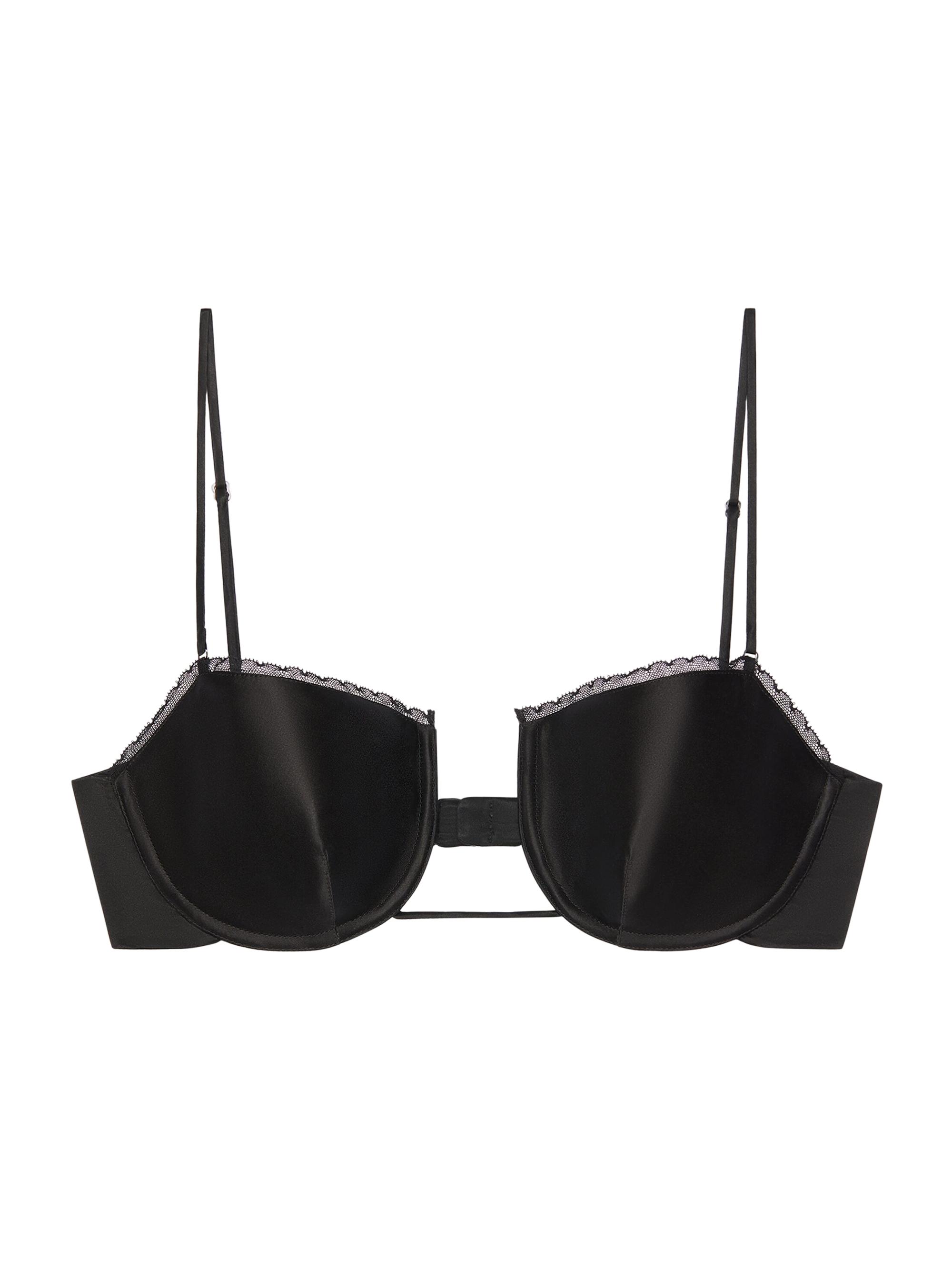 Givenchy Women's Cutaway Bra in Satin and Lace Top - Black