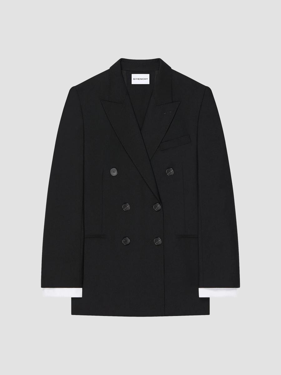 Givenchy Double-Breasted Slashed Jacket in Wool and Mohair | Saks Fifth ...