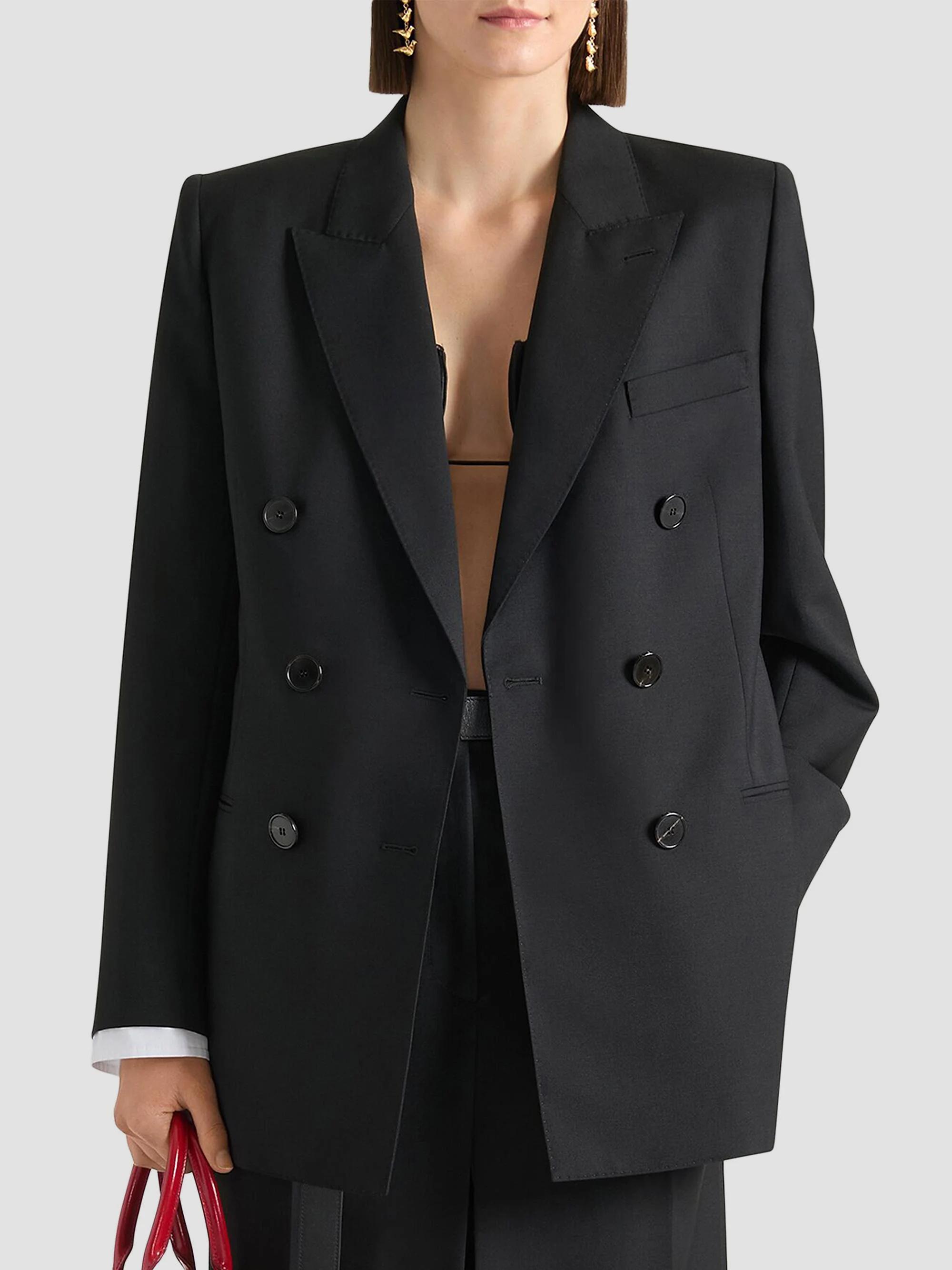 Givenchy Double-Breasted Slashed Jacket in Wool and Mohair | Saks Fifth ...