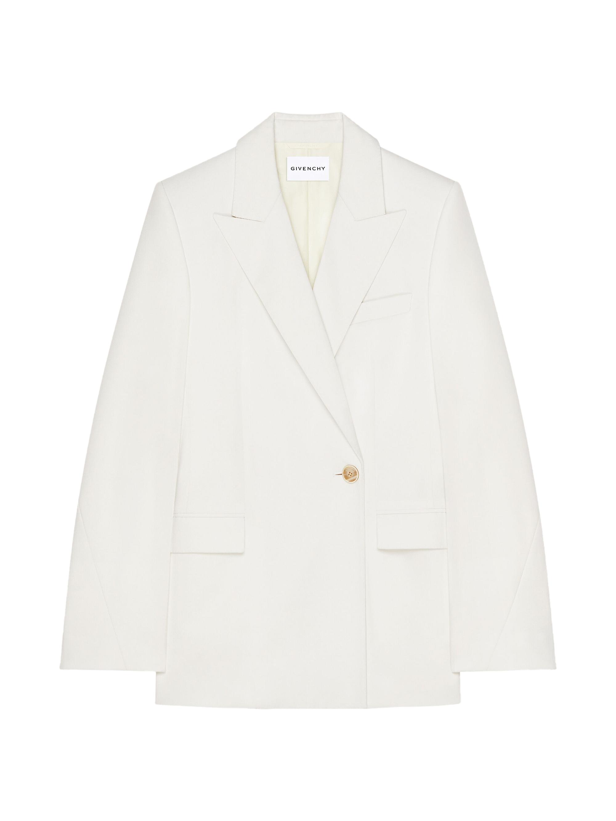 Givenchy Women's Double-Breasted Cocoon Blazer in Wool and Mohair - White