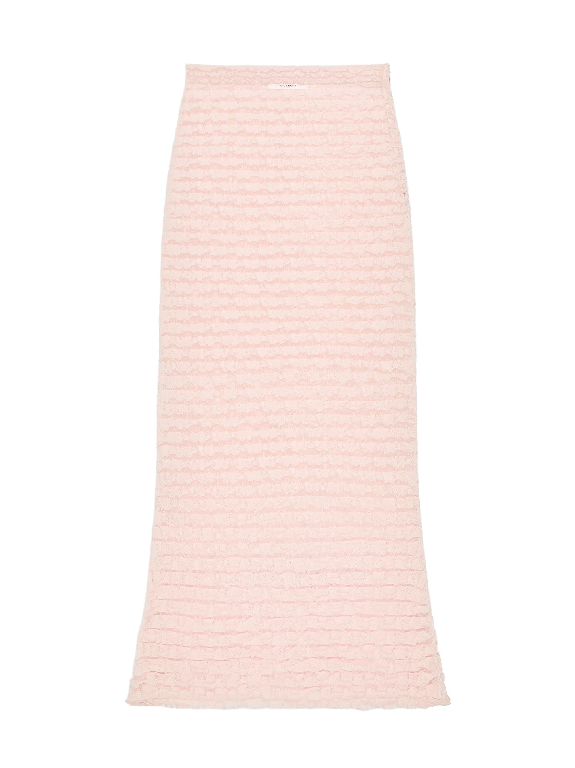 Givenchy Women's Long Skirt with Nylon Frills - Silk Pink