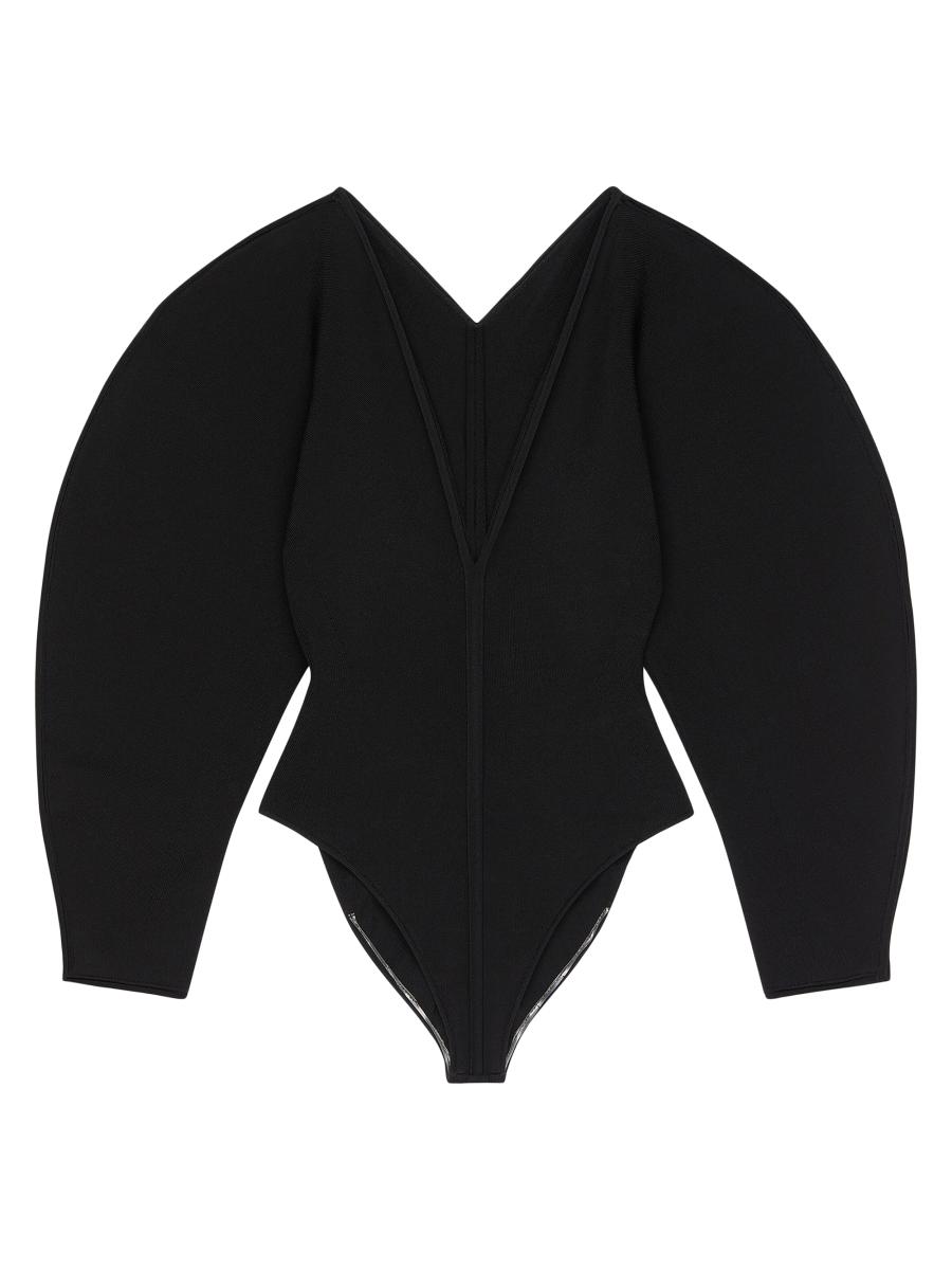 Givenchy Women's Cocoon Bodysuit In Engineered Knit In Black