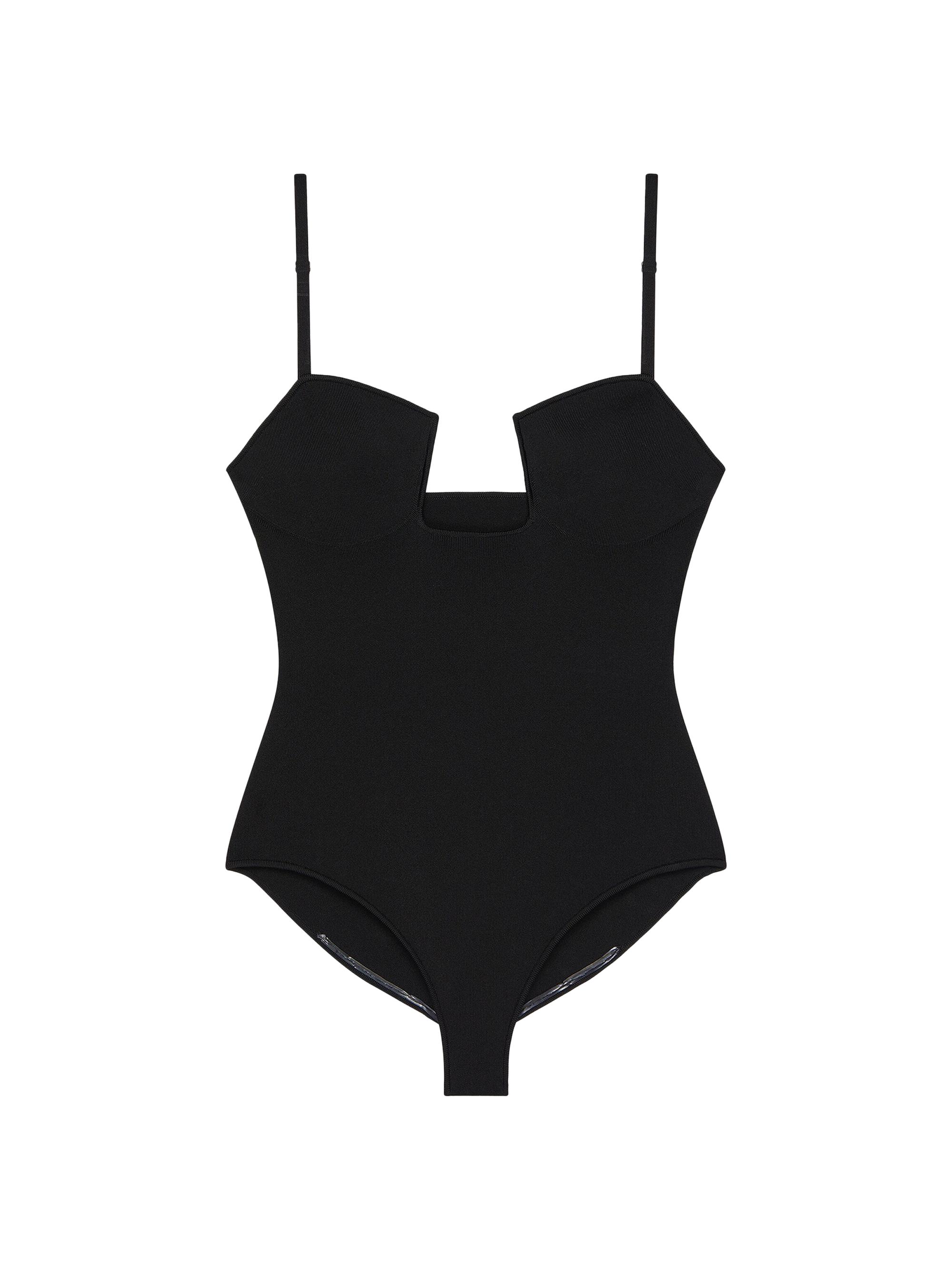Givenchy Women's Cutaway Bodysuit in Engineered Knit - Black