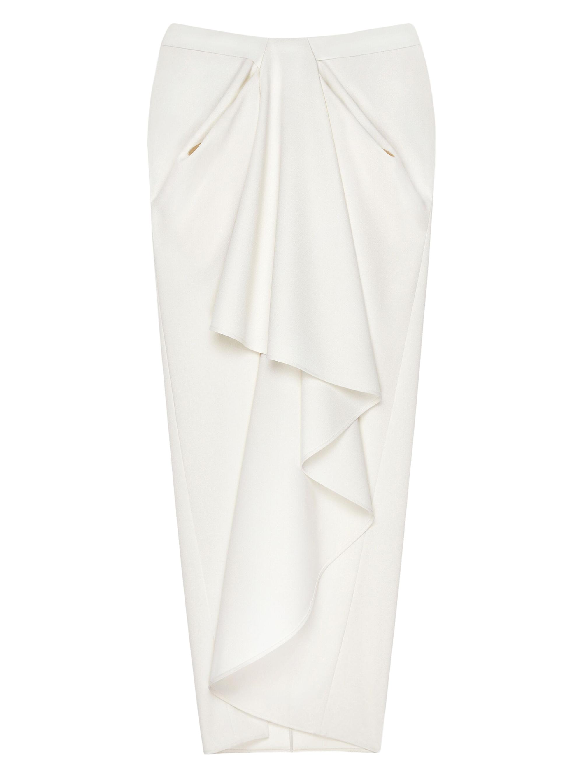 Givenchy Women's Long Wrapped Skirt in Wool and Mohair - White