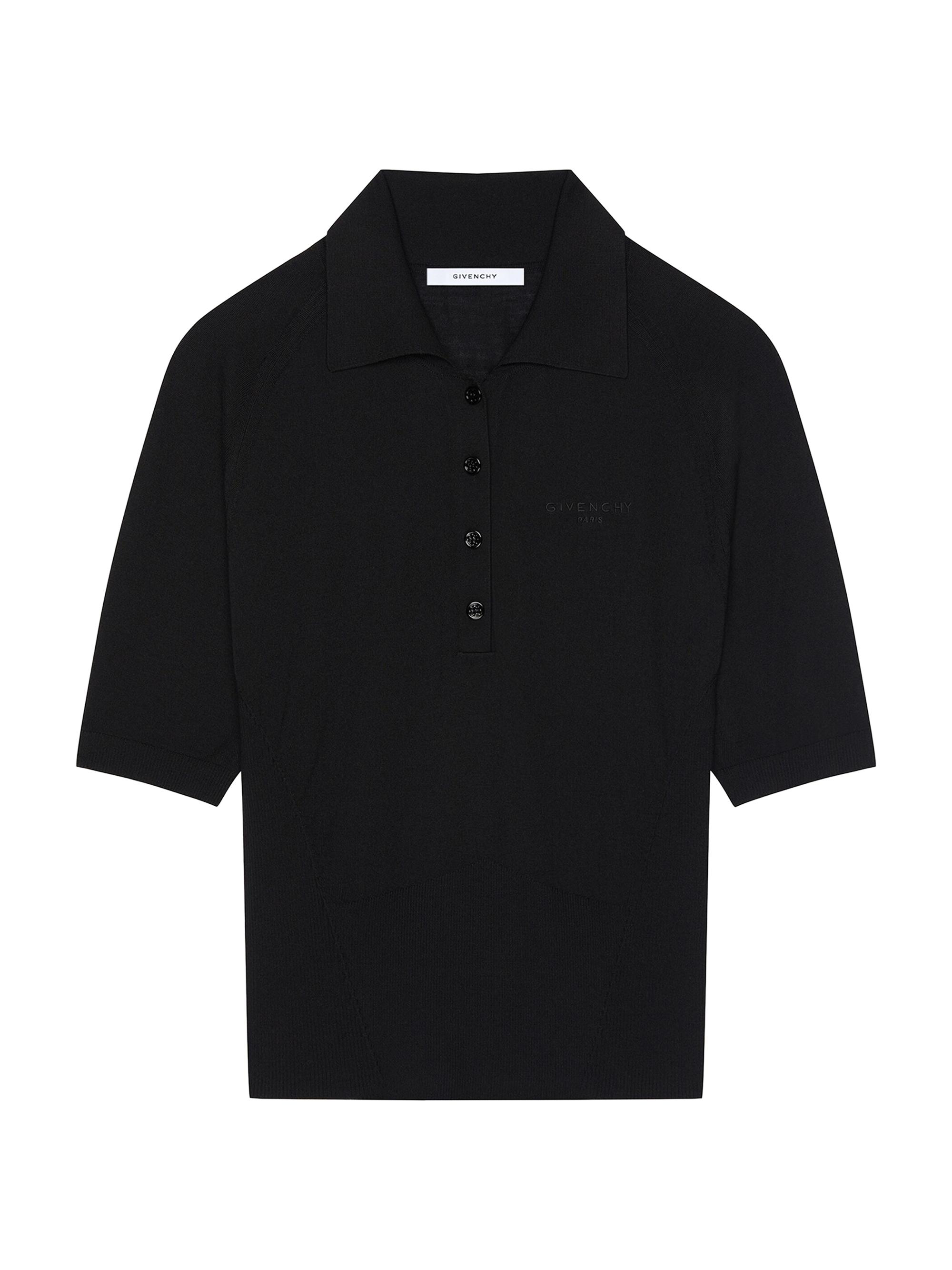 Givenchy Women's Cropped Polo in Second Skin Effect Knit - Black