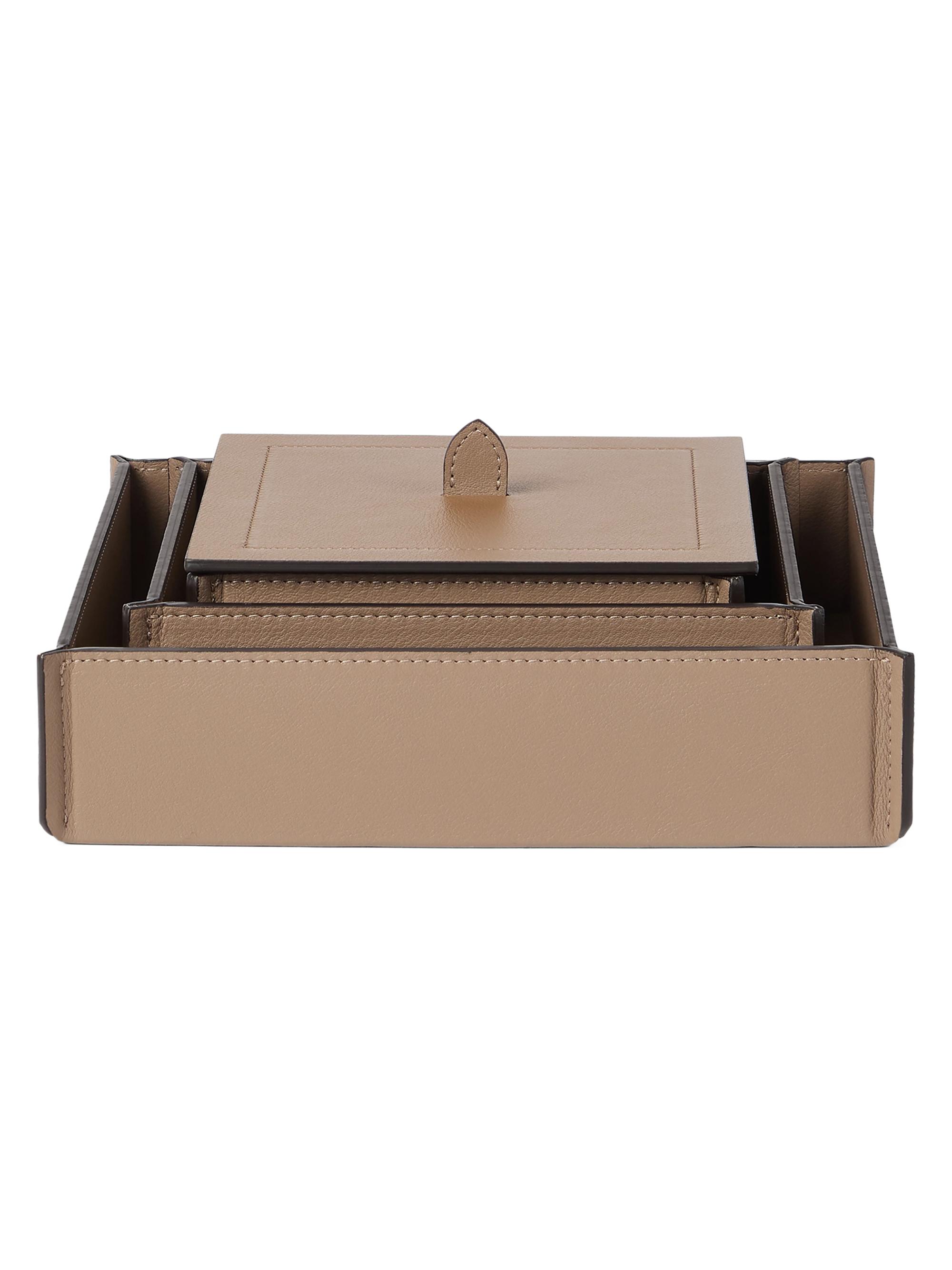 Brunello Cucinelli Trio of Leather Organizer Boxes with Lids -