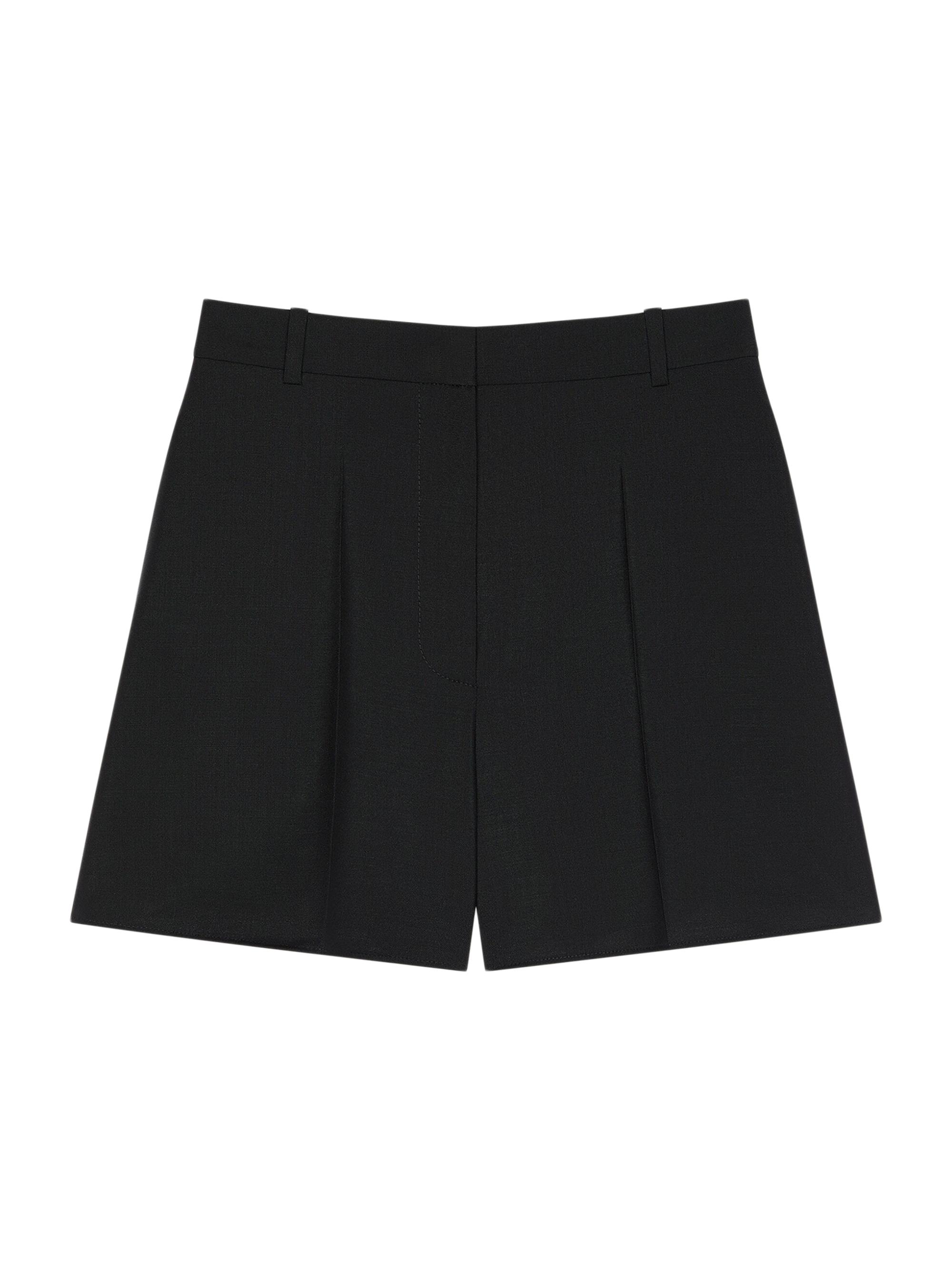 Givenchy Women's Pleated Back Shorts in Wool and Mohair - Black