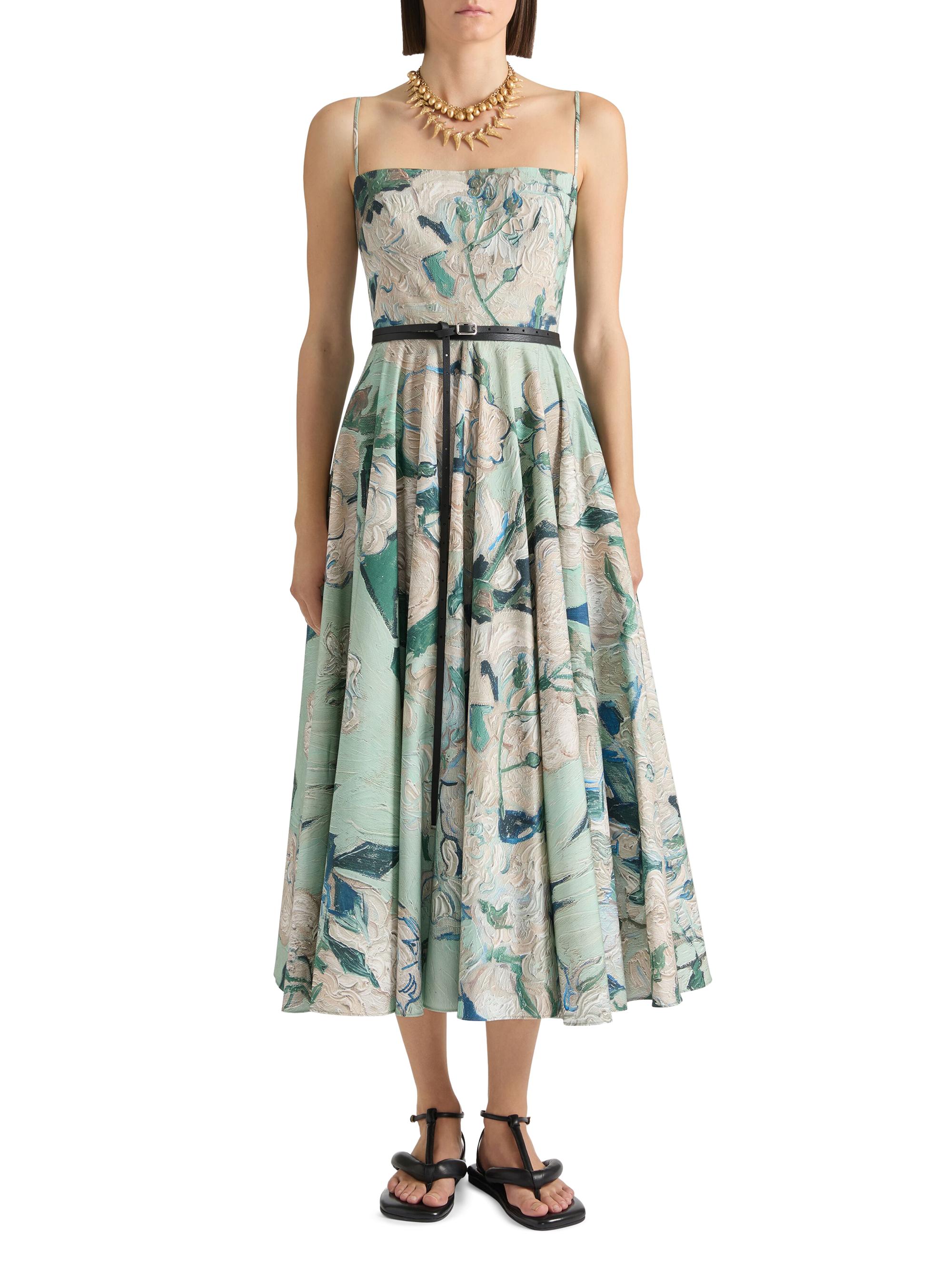 Givenchy Sliced Long Dress in Poplin with Roses Print | Saks Fifth