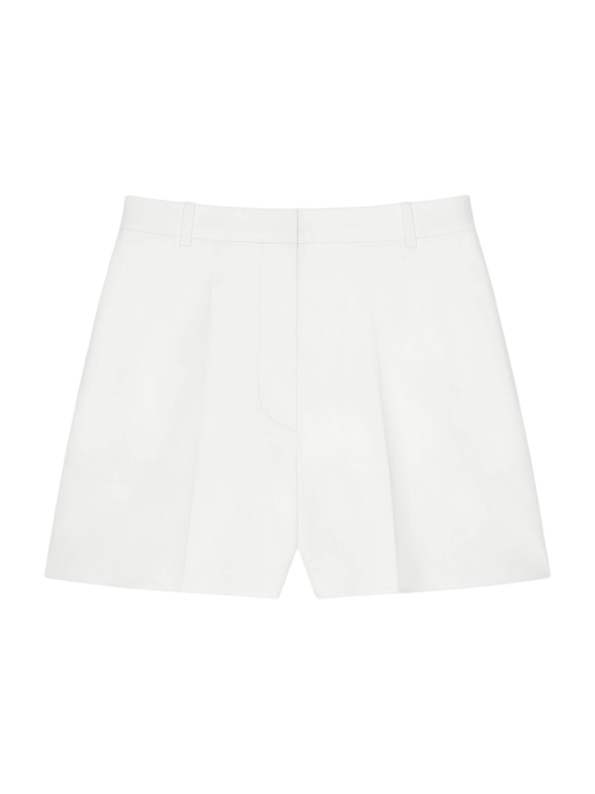 Givenchy Women's Pleated Back Shorts in Cotton - White