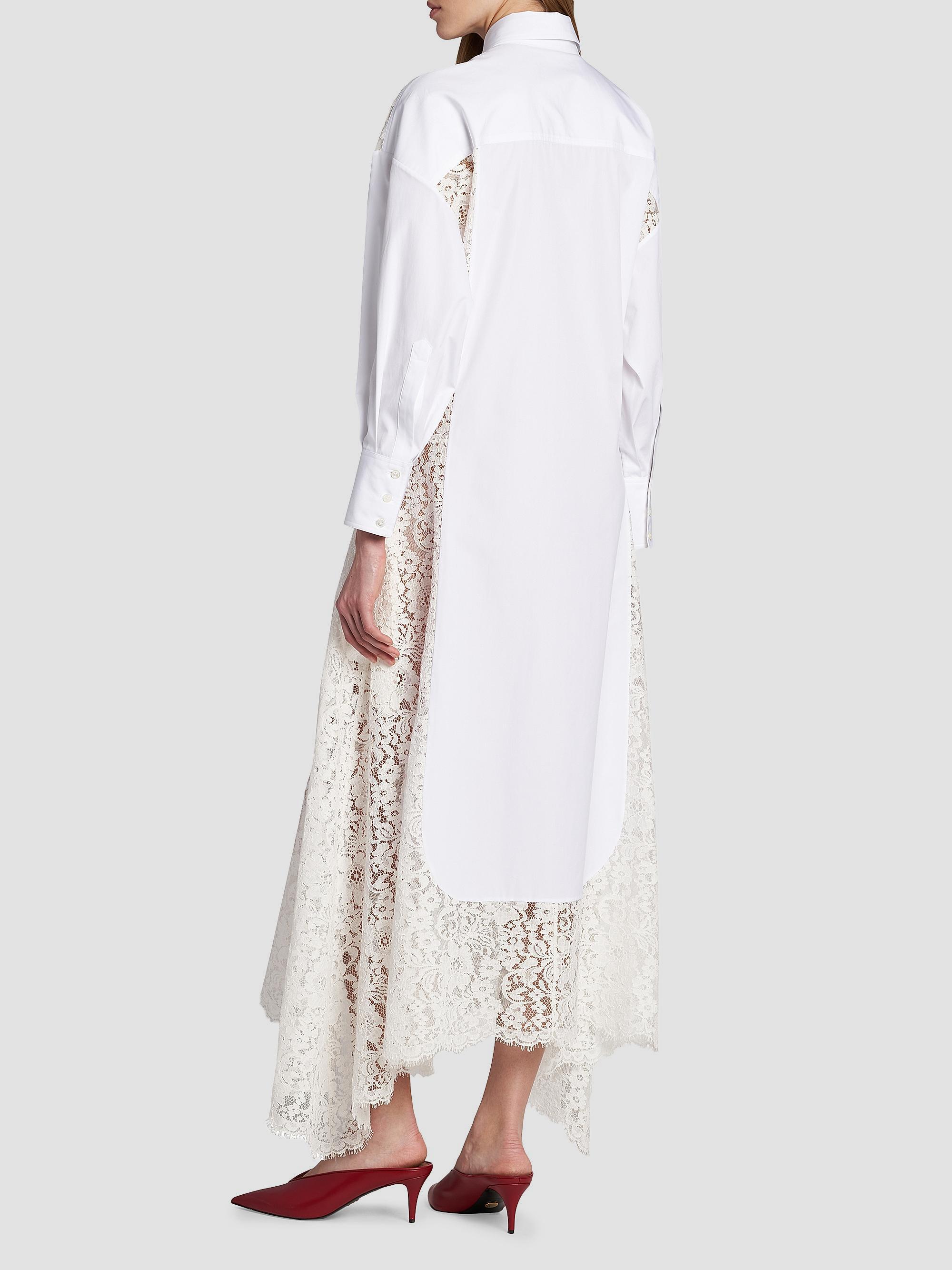 Stella McCartney Lace-Paneled Cotton Poplin Shirtdress | Saks