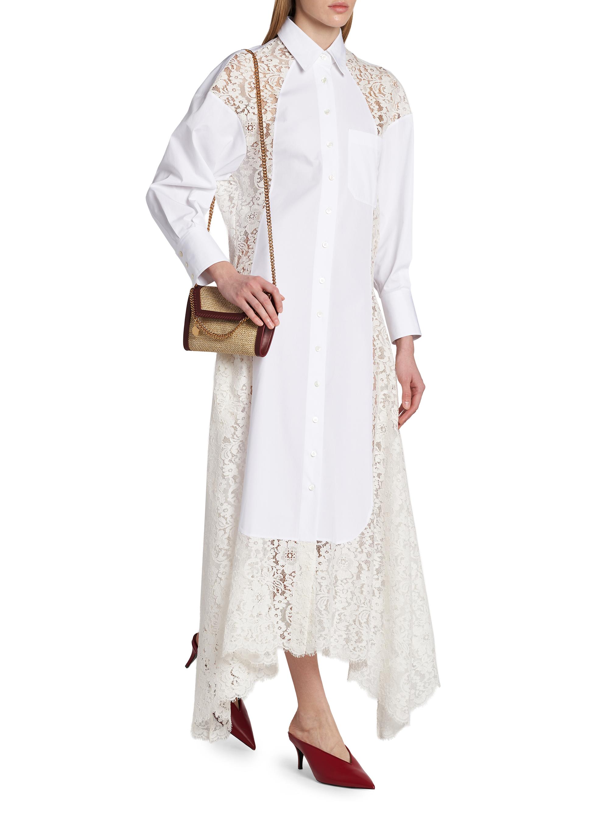STELLA MCCARTNEY  コットンポプリンシャツドレス Stella McCartney Lace-Paneled Cotton Poplin Shirtdress | Saks