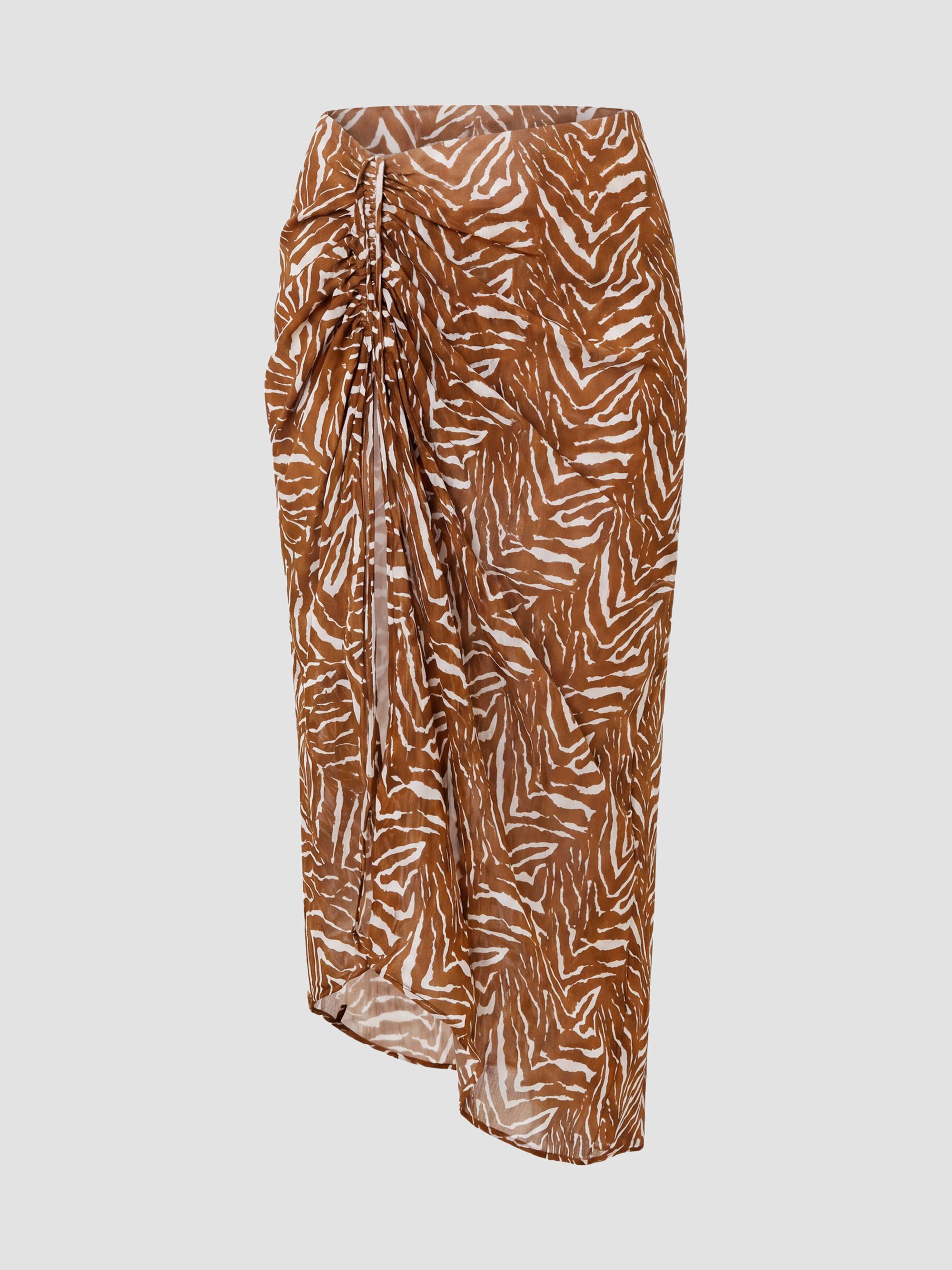 Nicholas the Label Women's Lia Georgette Midi Skirt - Abstract Animal
