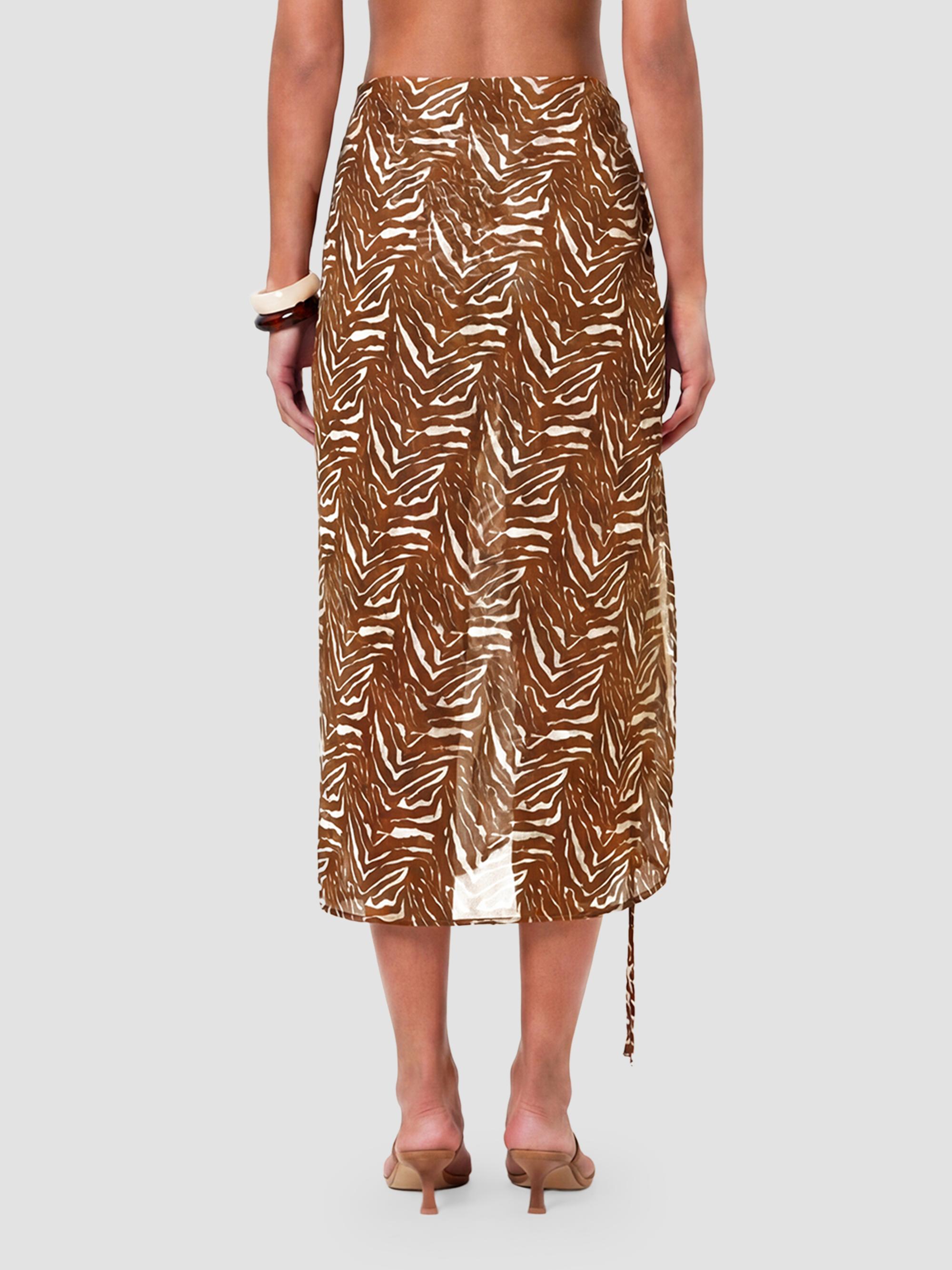 Nicholas the Label Women's Lia Georgette Midi Skirt - Abstract Animal | Thumbnail 3