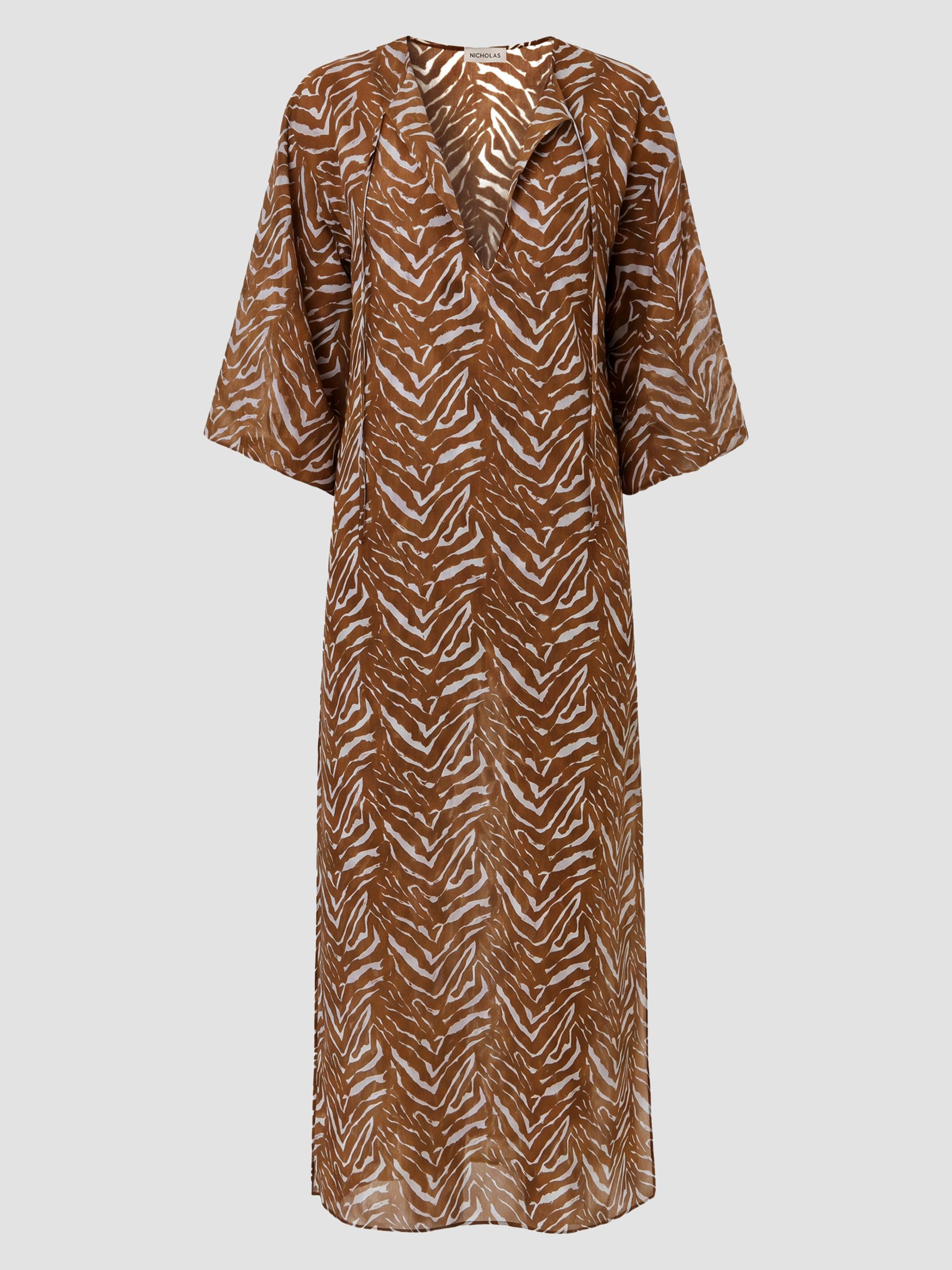 Nicholas the Label Women's Jovana Cotton-Silk Caftan Maxi Dress - Abstract Animal | Thumbnail 5