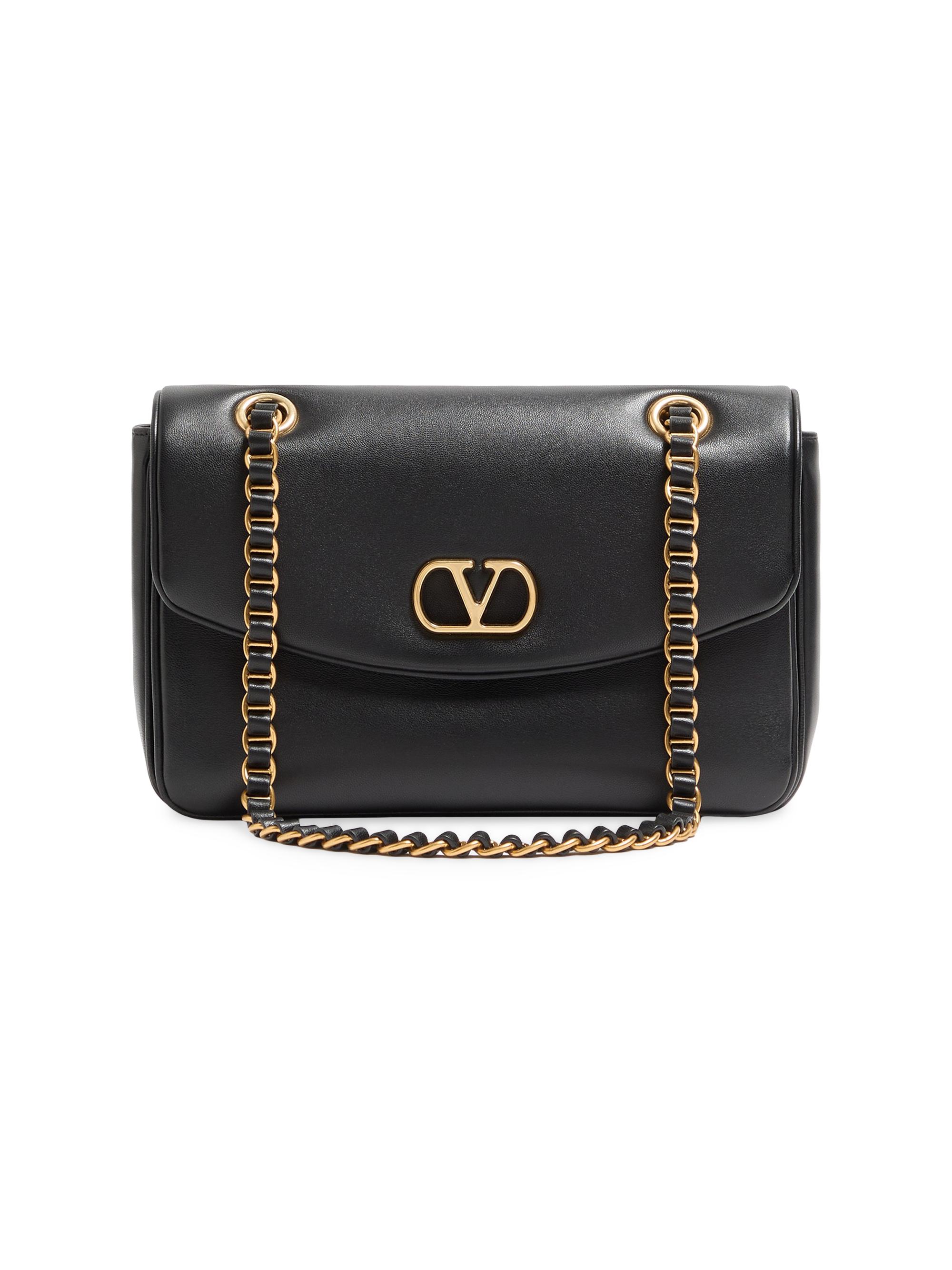 Valentino Garavani Women's Djuna  Chain Shoulder Bag in Nappa Leather - Black