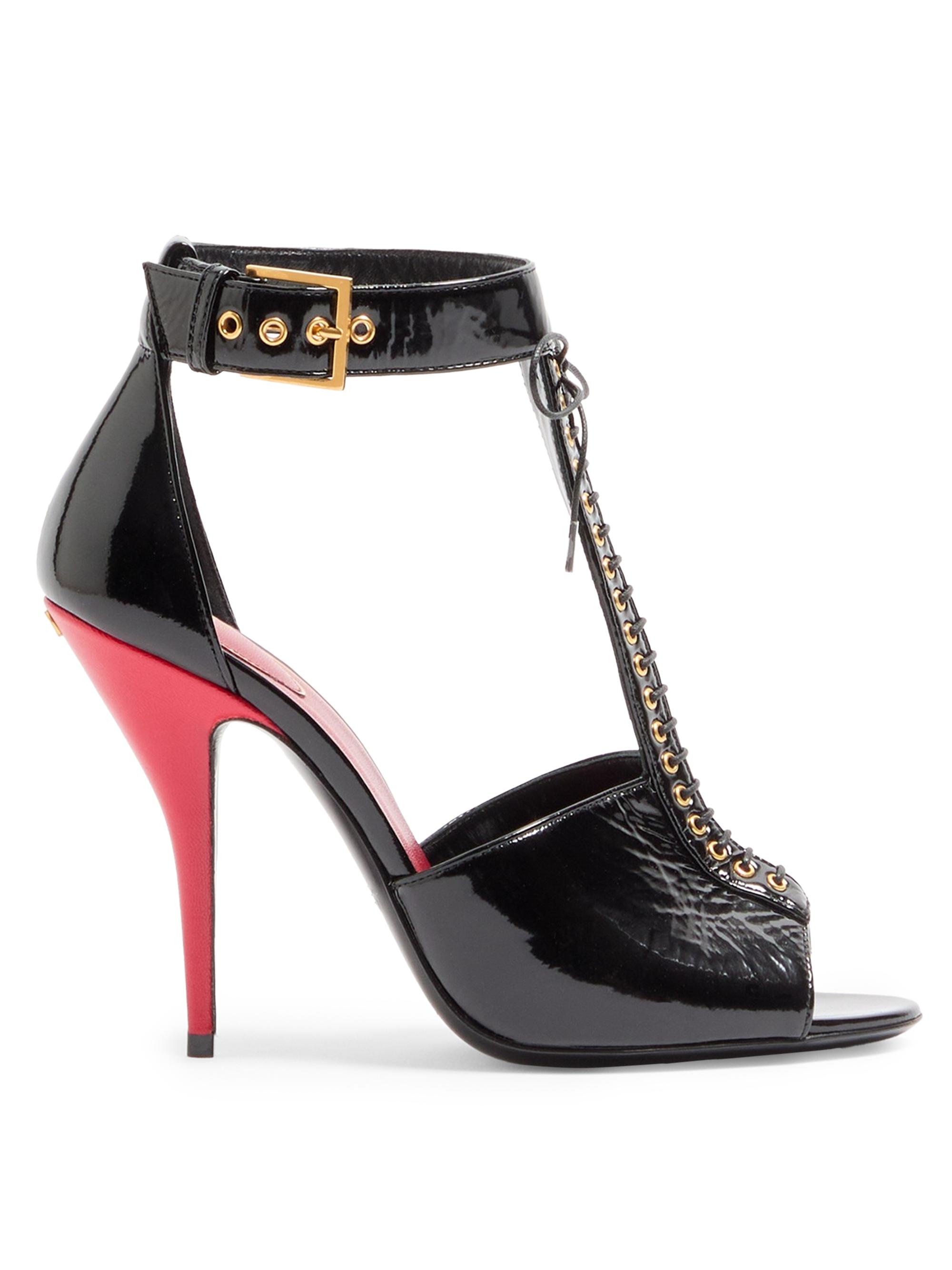 Valentino Garavani Women's Bustier Naplak 105MM Sandals - Black Red