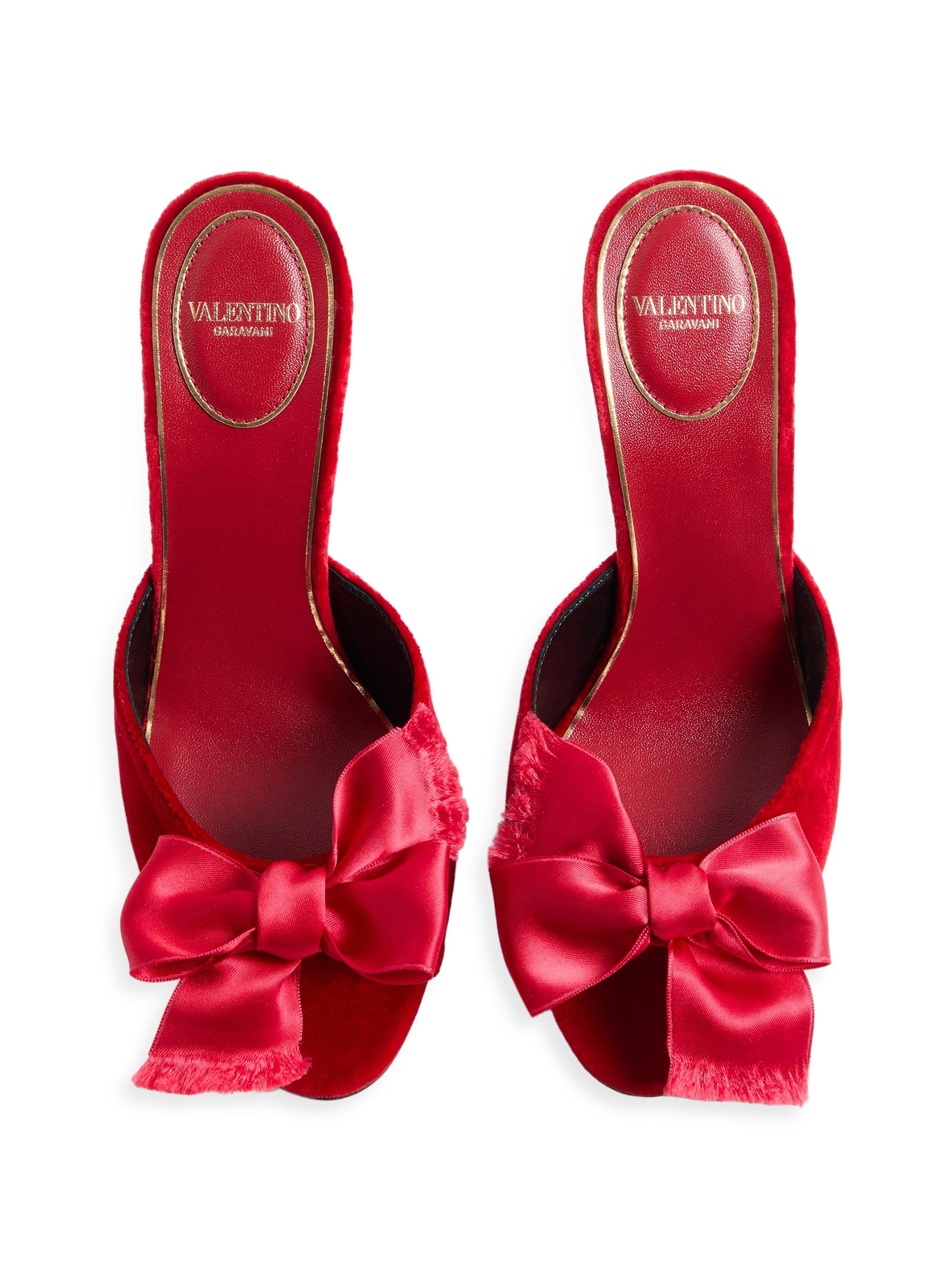 Mariz VALENTINO サンダル39 Valentino Garavani Marie A Velvet 105MM Slide Sandals | Saks Fifth