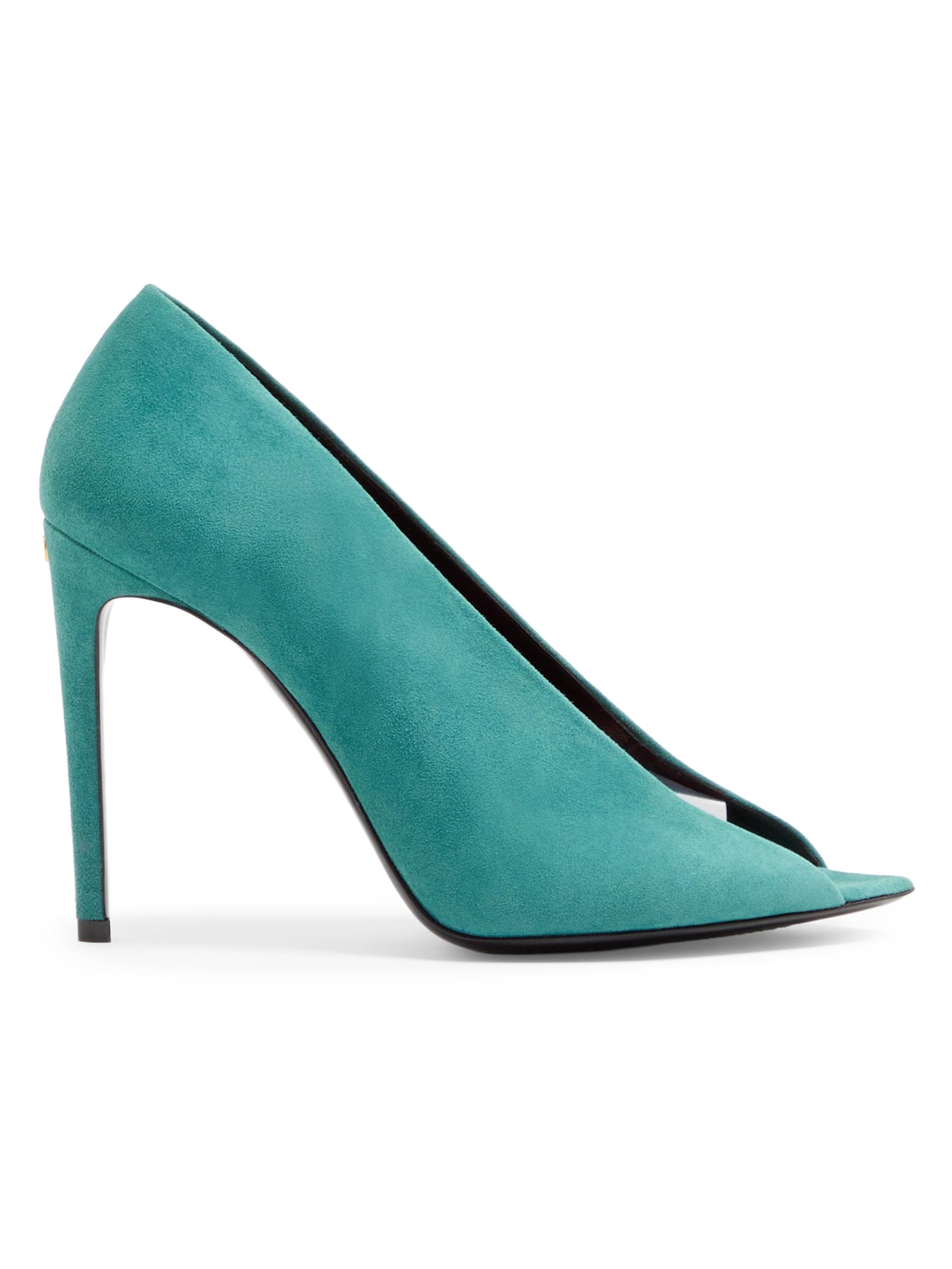 Valentino Garavani Open-Toe 105MM Revele Suede Pumps | Saks Fifth