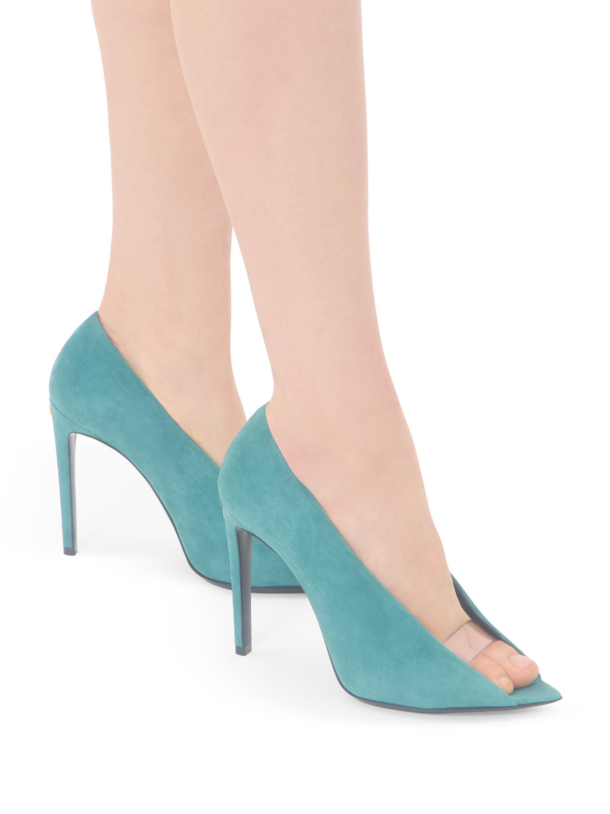 Valentino Garavani Open-Toe 105MM Revele Suede Pumps | Saks Fifth