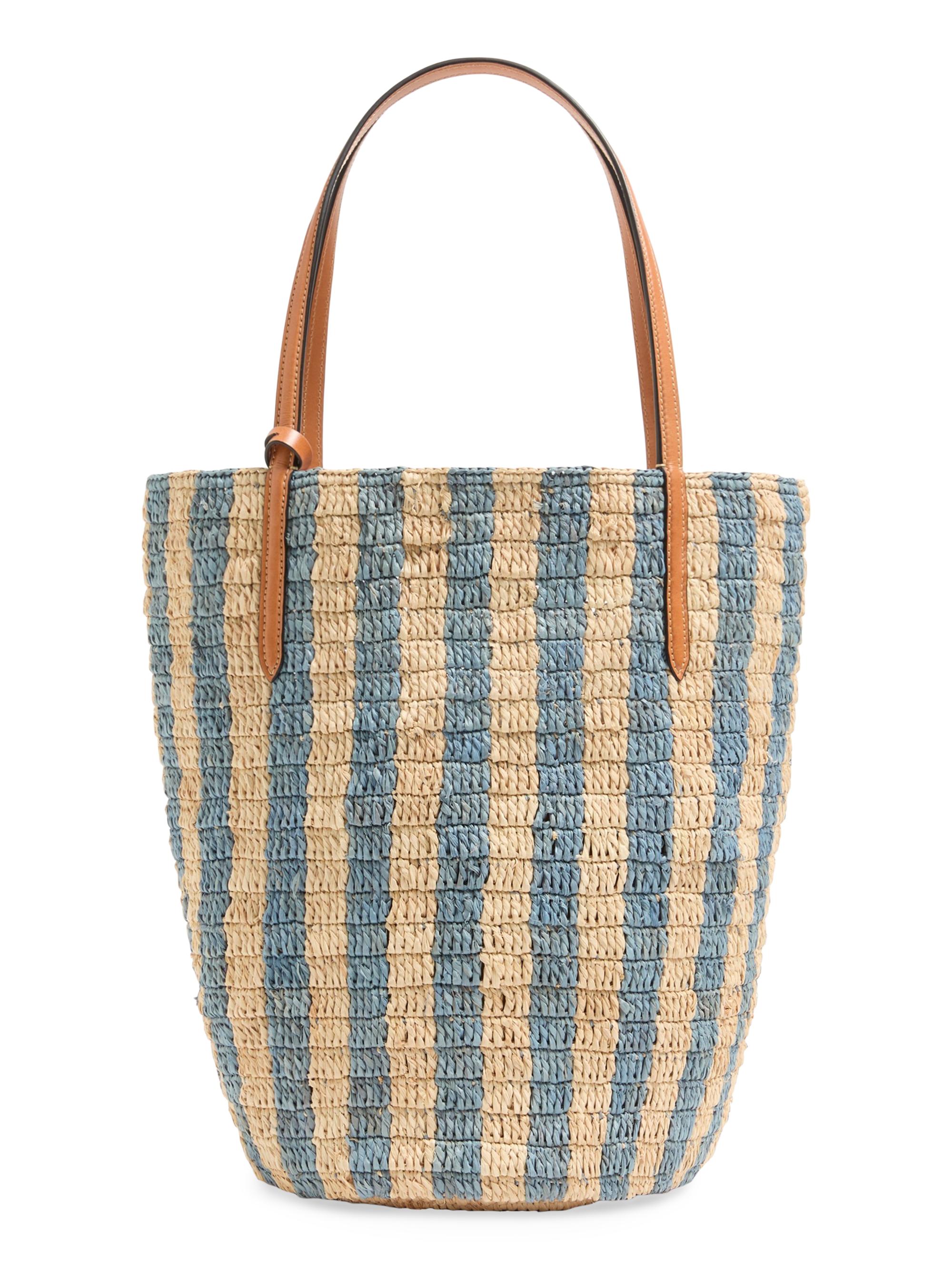Valentino Garavani Striped Raffia Shopping Bag | Saks Fifth Avenue