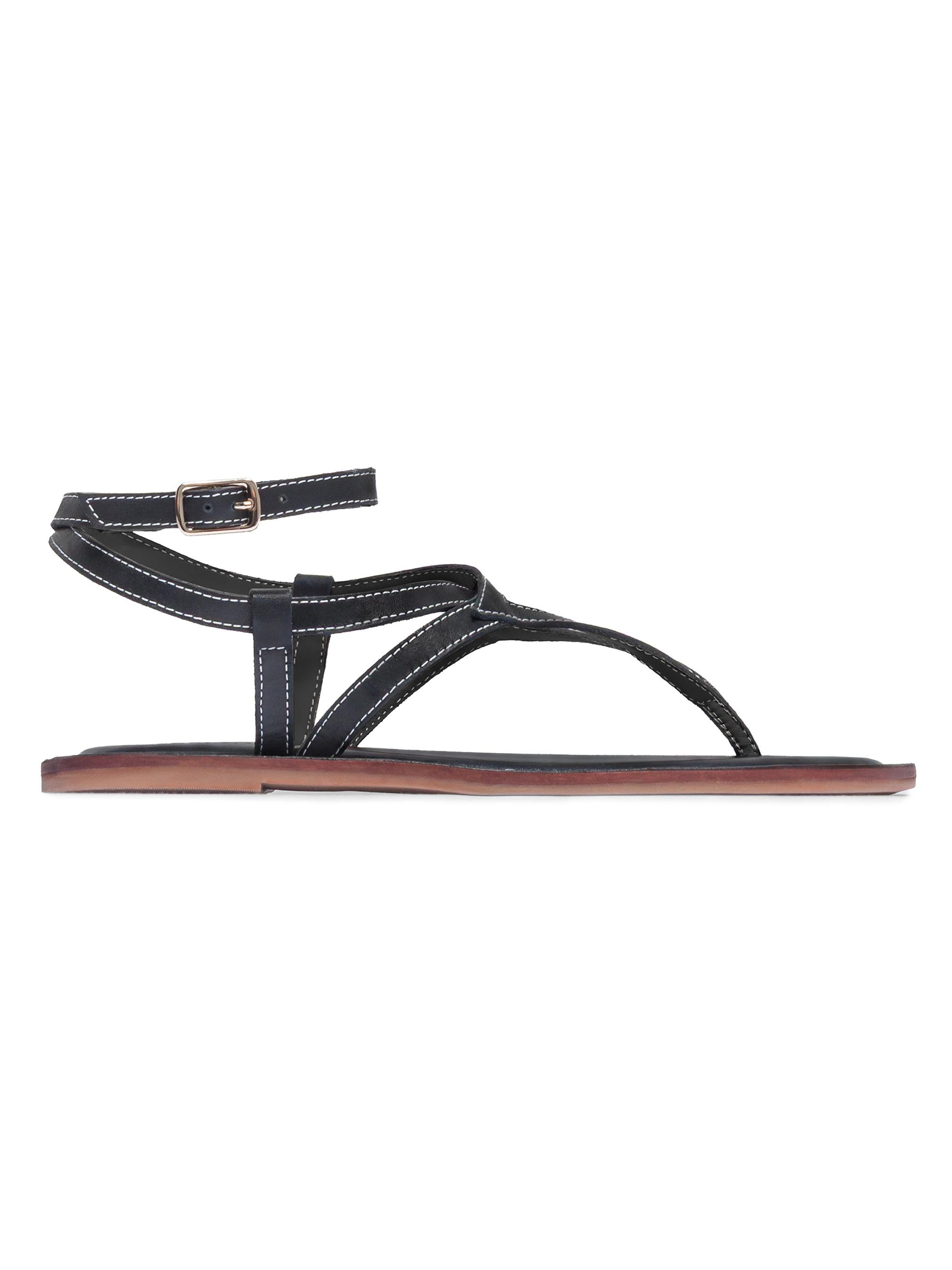 Bernardo Women's Mallorie Ankle Strap Thong Sandals - Black
