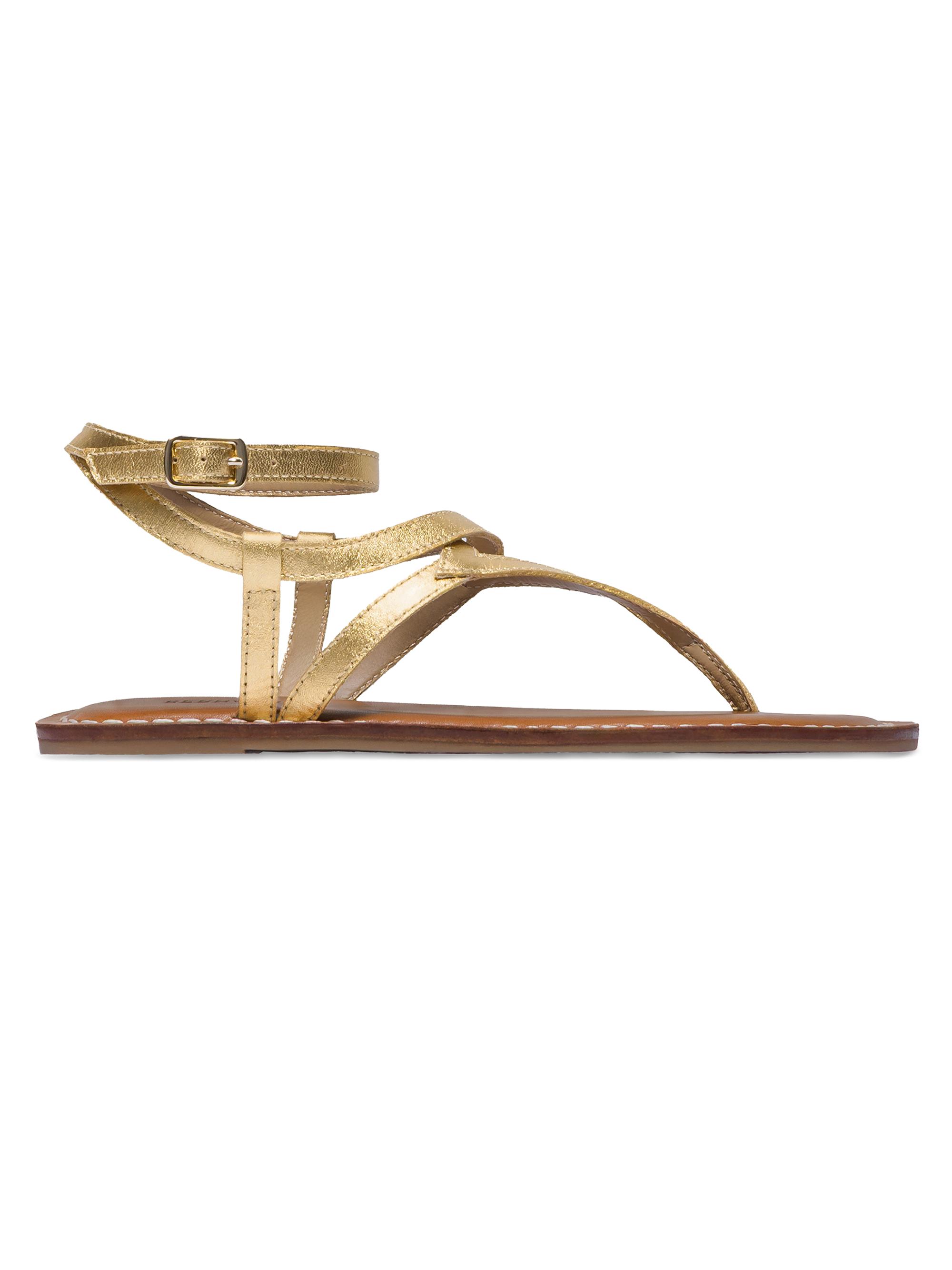 Bernardo Women's Mallorie Ankle Strap Thong Sandals - Gold