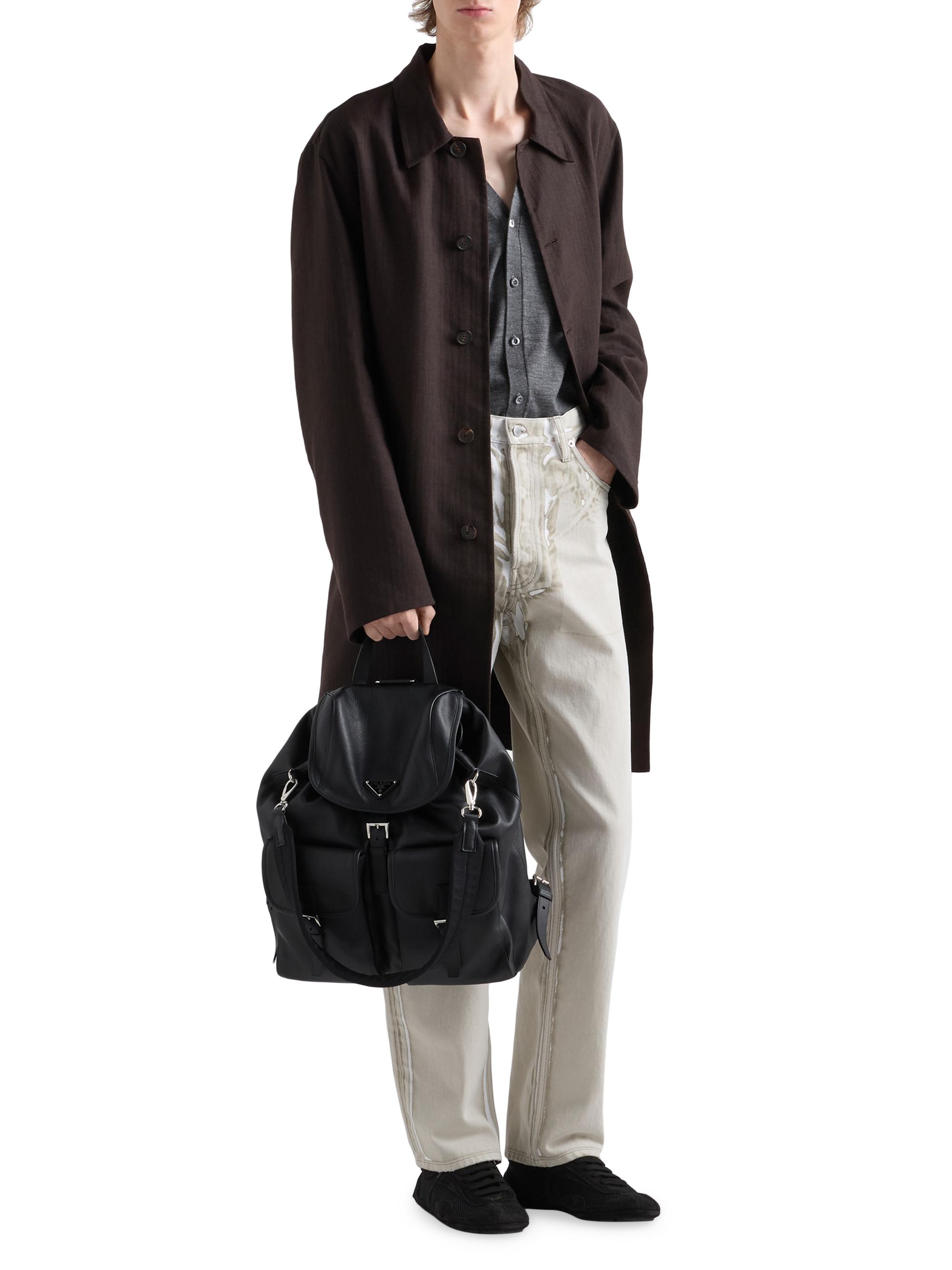 Prada Men's Leather Backpack - Black