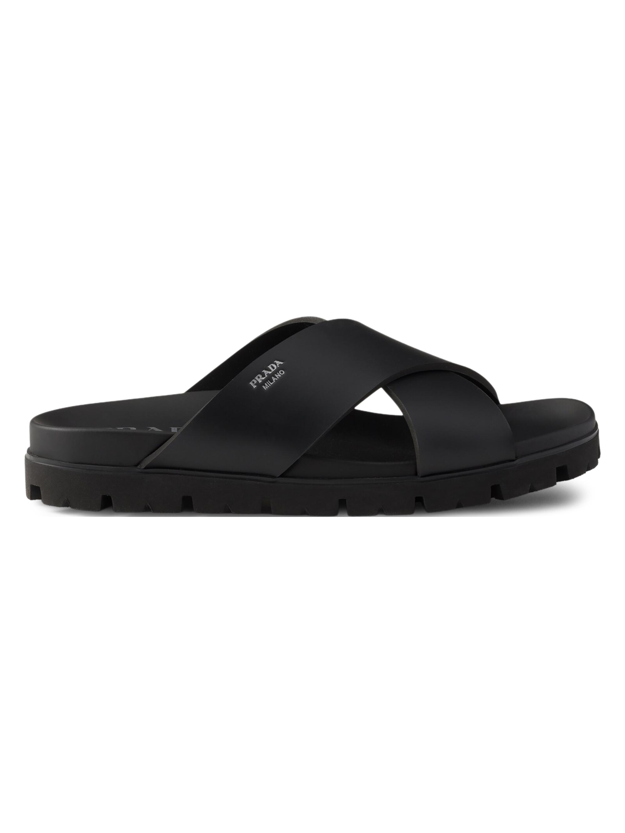 Givenchy Label Slide Flat Mules in Rubber | Saks Fifth Avenue