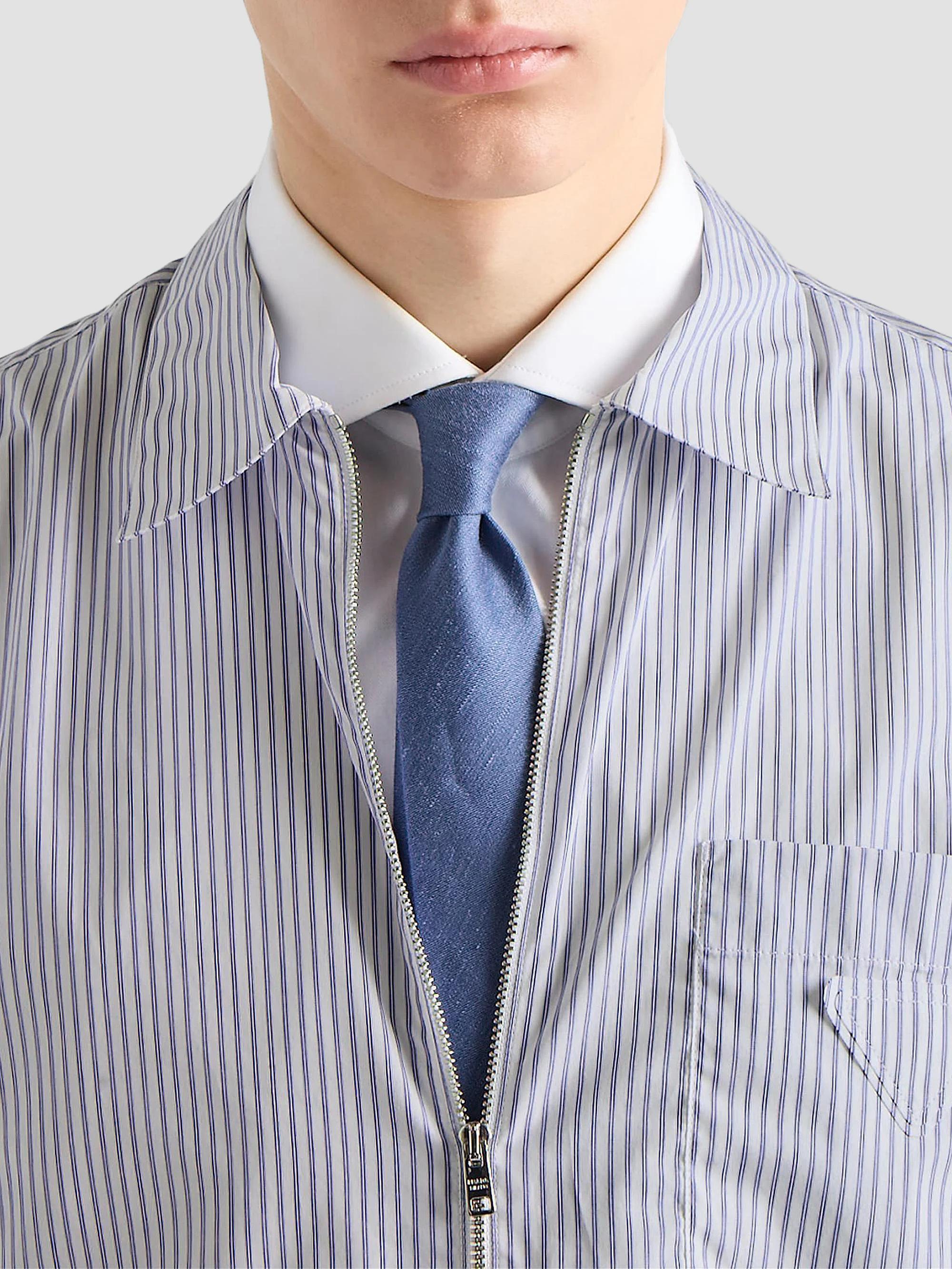 PRADA プラダ 20SS Cotton L/S Shirts UCN275 S201 マルチデザイン ストライプ 長袖シャツ マルチ Prada Cotton Zipper Shirt | Saks Fifth Avenue