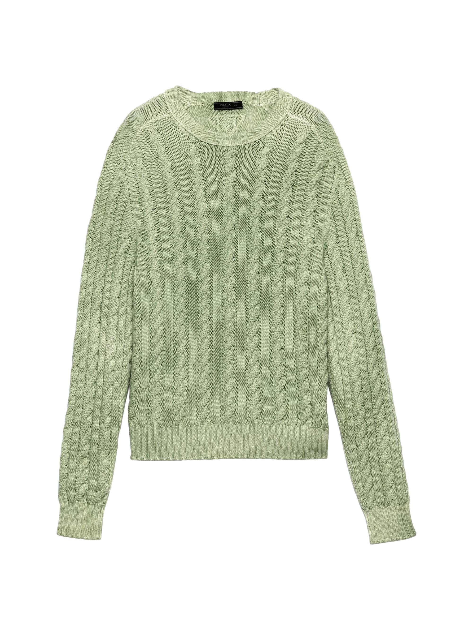 Prada Men's Wool and Cashmere Crewneck Sweater - Green